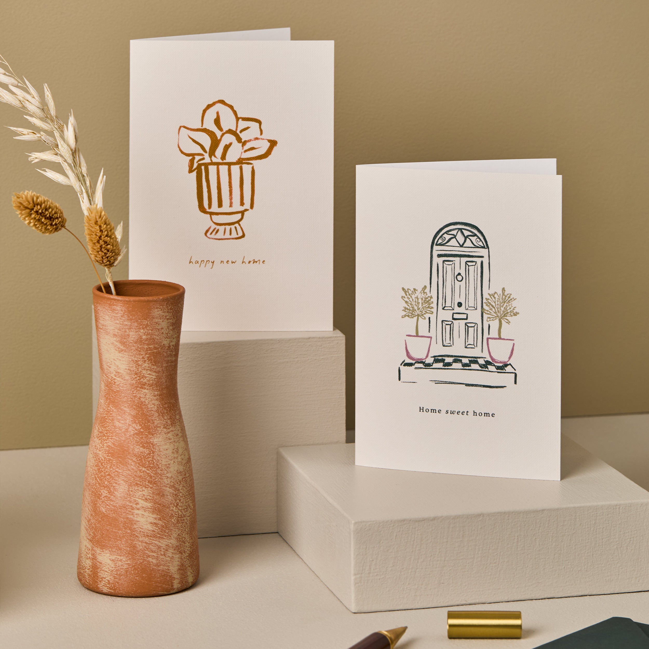 Happy New Home Plant Illustrated Housewarming Card