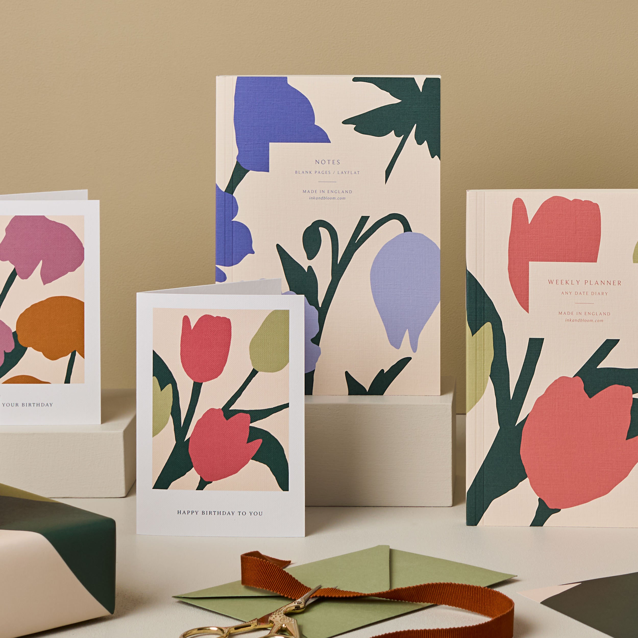 Layflat Notebook in Indigo Bloom