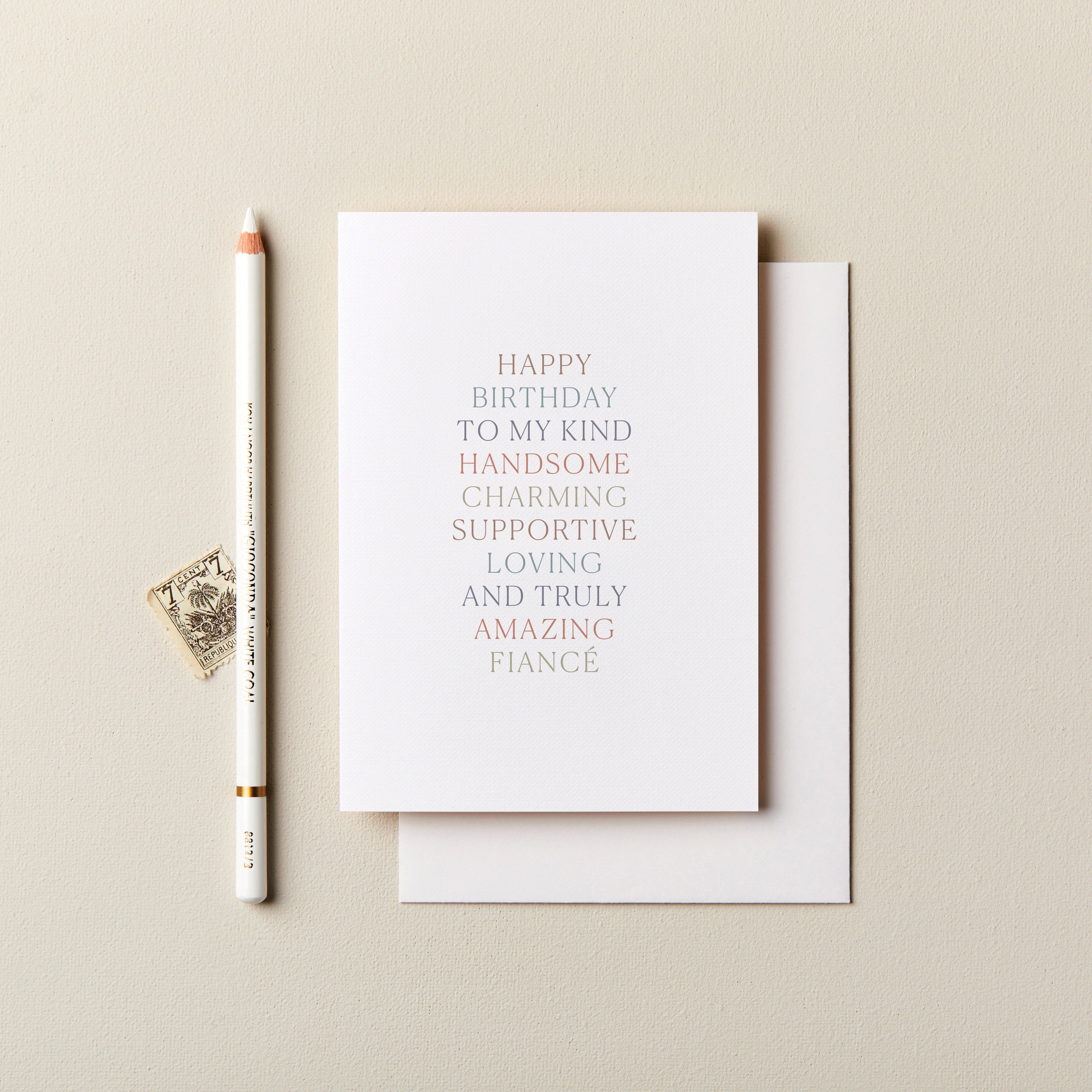 Happy Birthday Handsome Fiancé Card 120 x 170mm