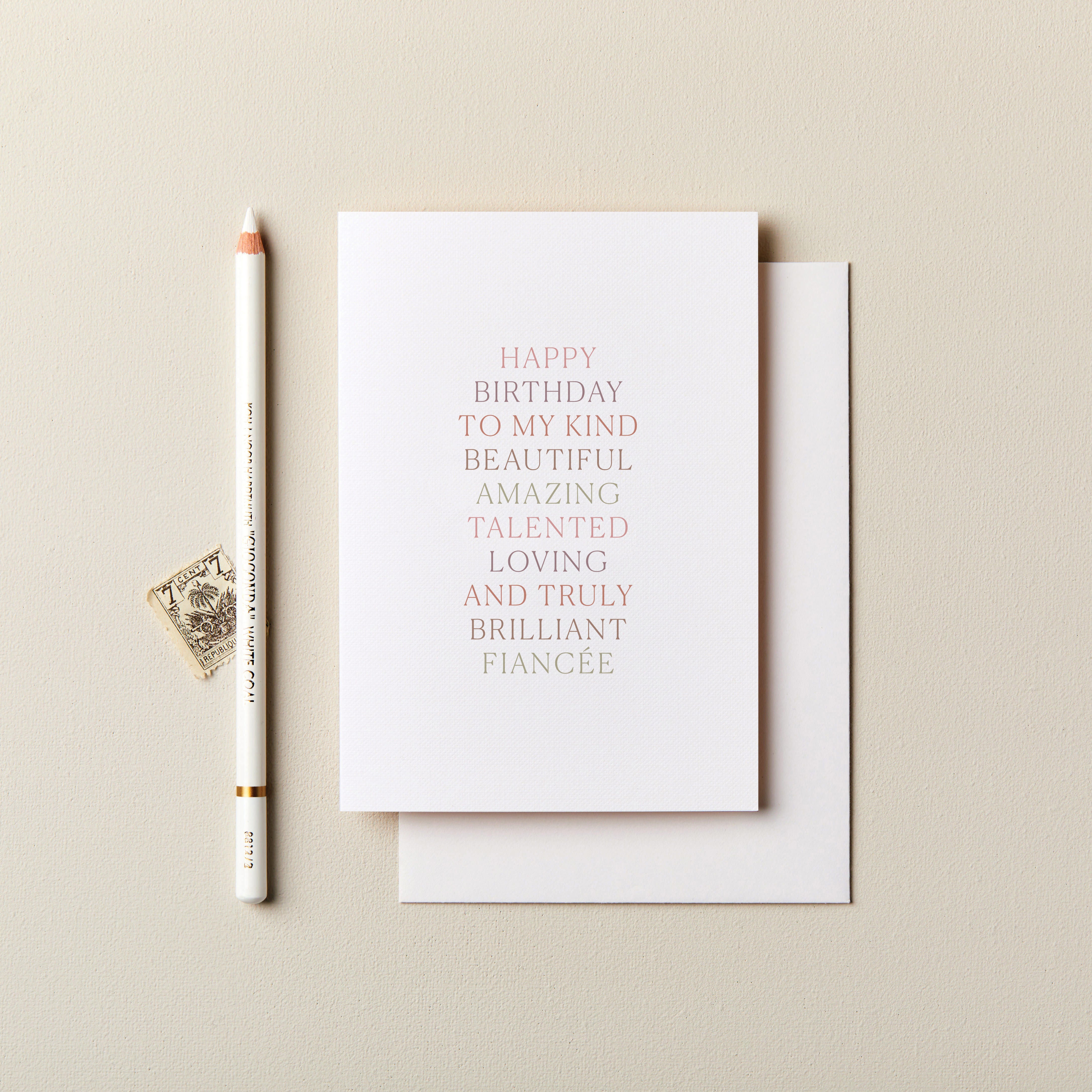 Happy Birthday Beautiful Fiancée Card 120 x 170mm