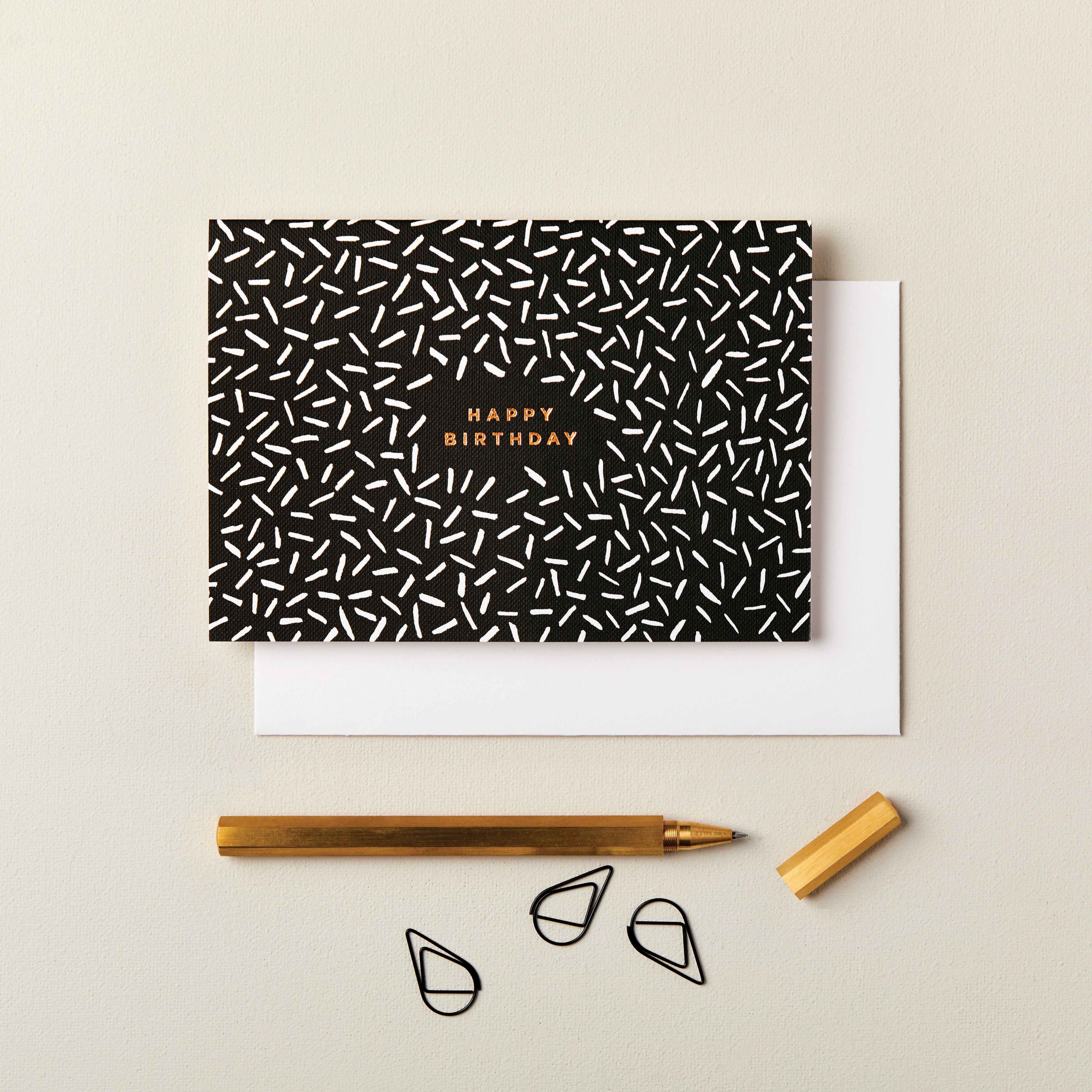 Pack of Happy Birthday Cards in Black and White
