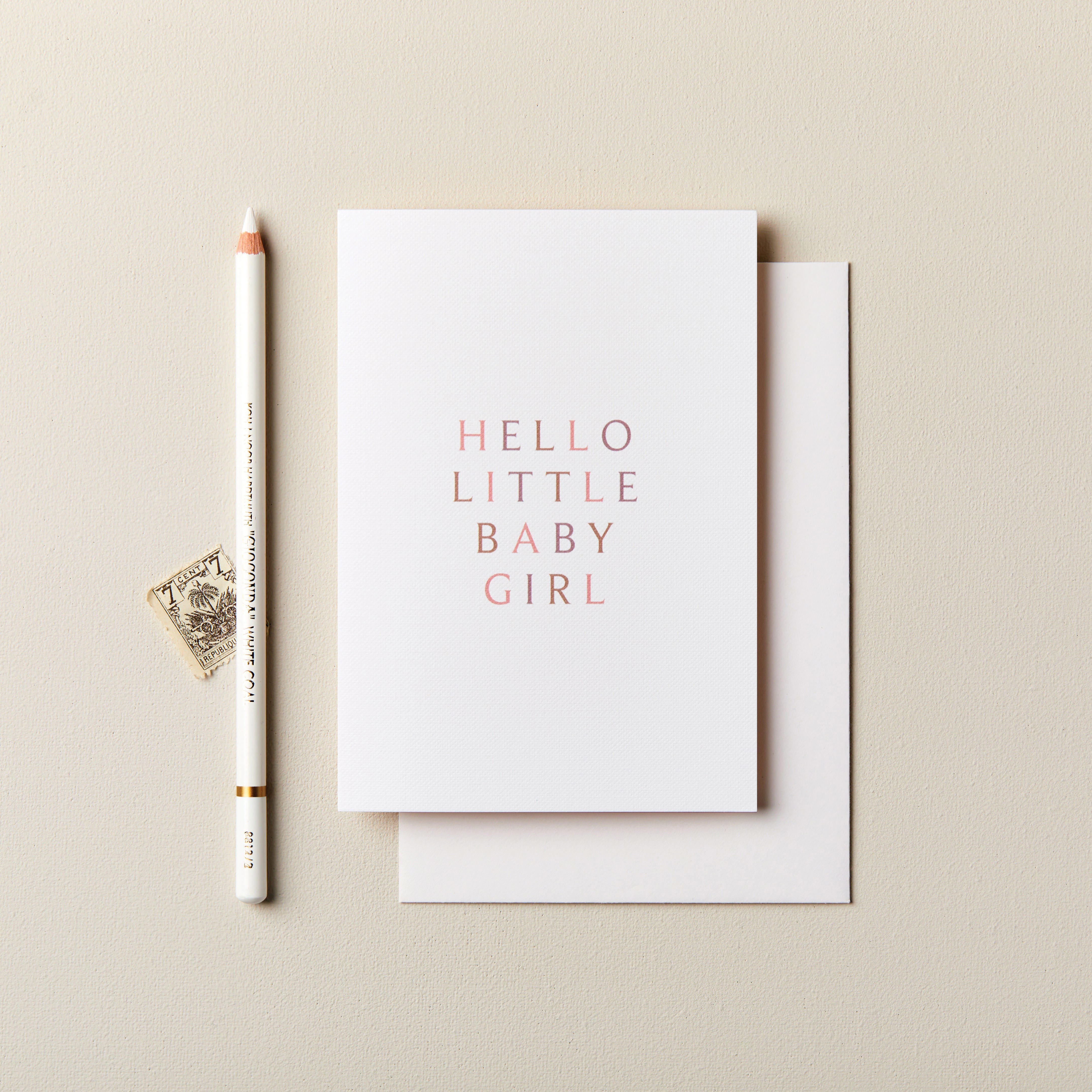 Hello Baby Girl Card 120 x 170mm