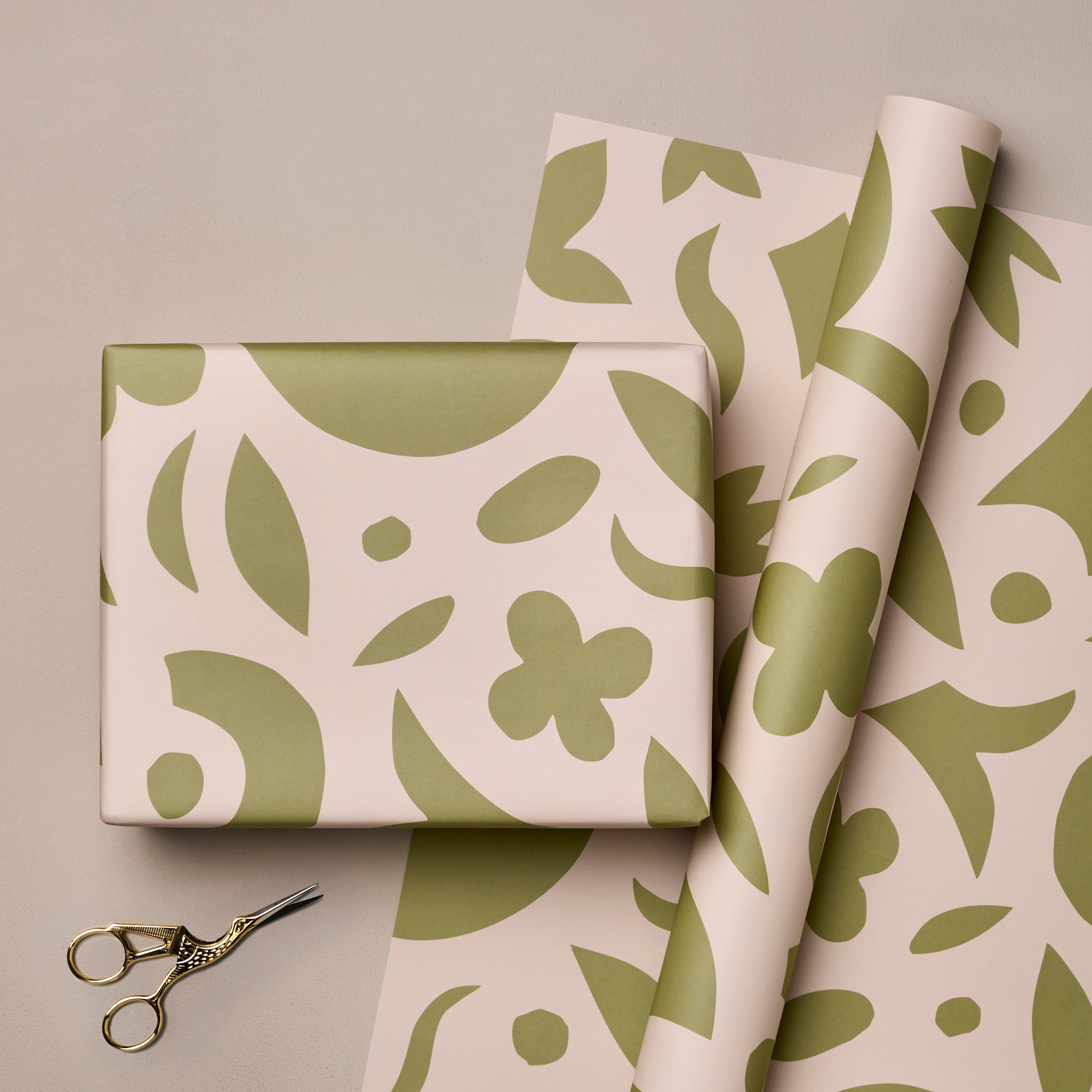 Green Papercuts Single Sided Wrap SECONDS SALE