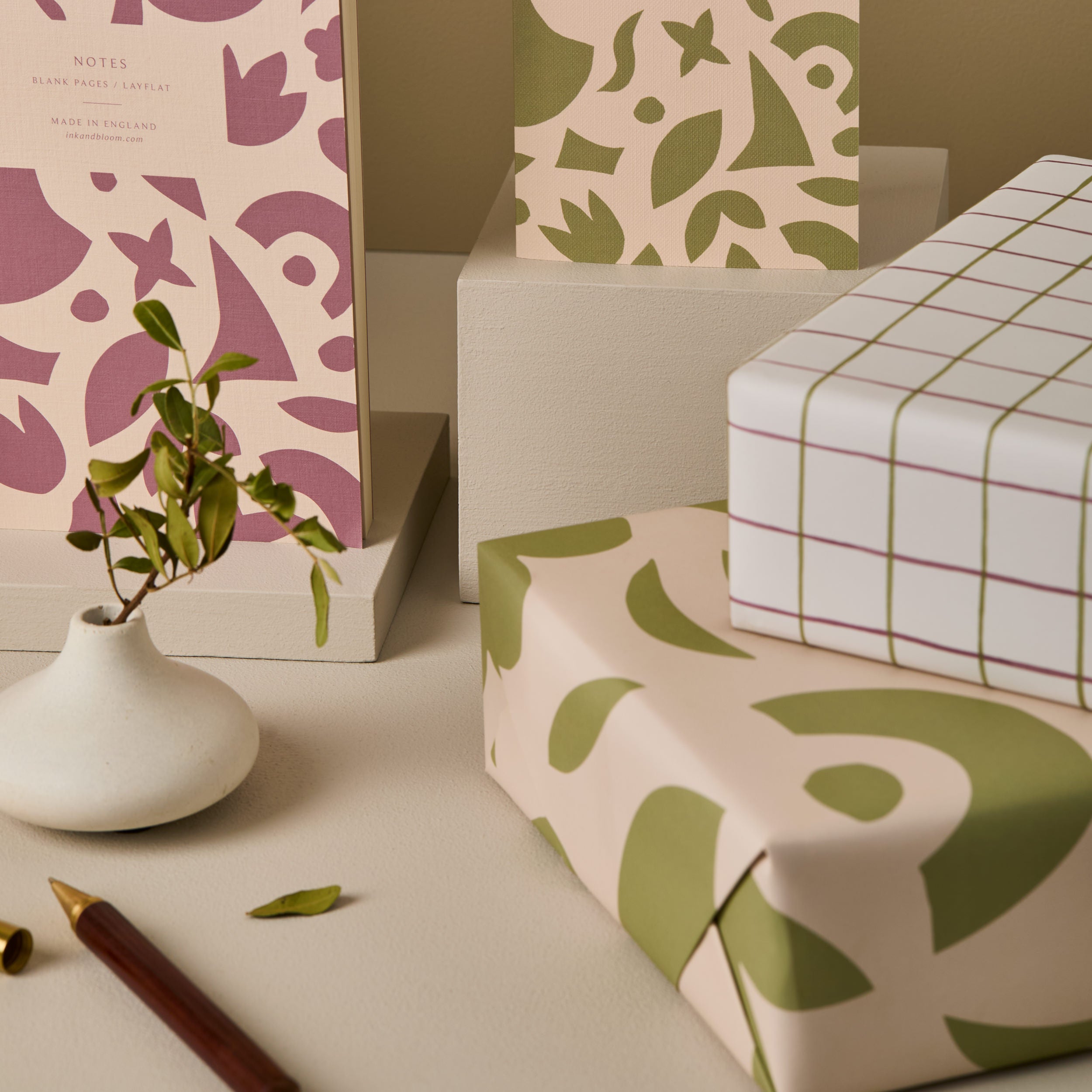 Green Papercuts Single Sided Wrap SECONDS SALE
