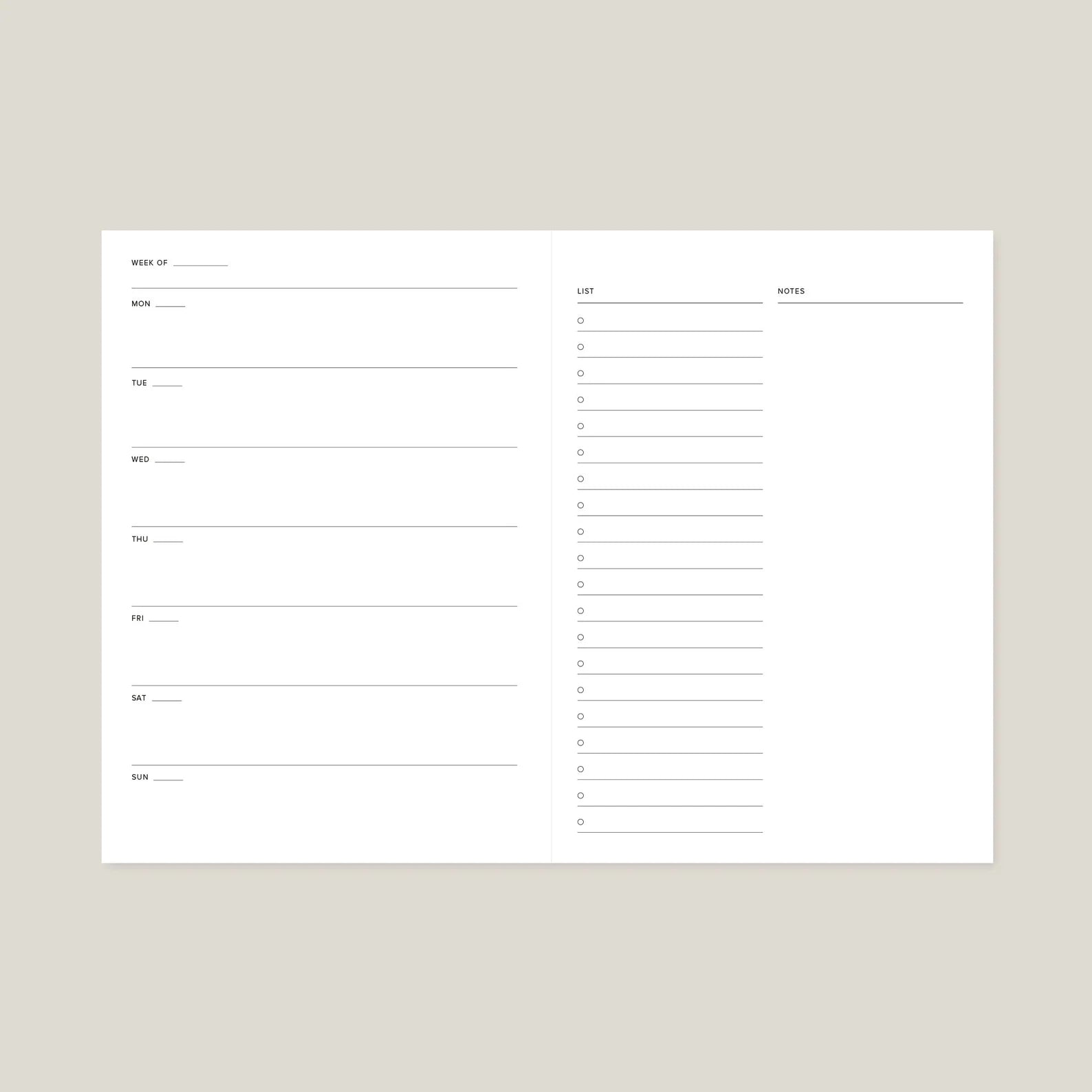 Weekly Planner, A5, Undated in Abstract Black & Cream Shapes