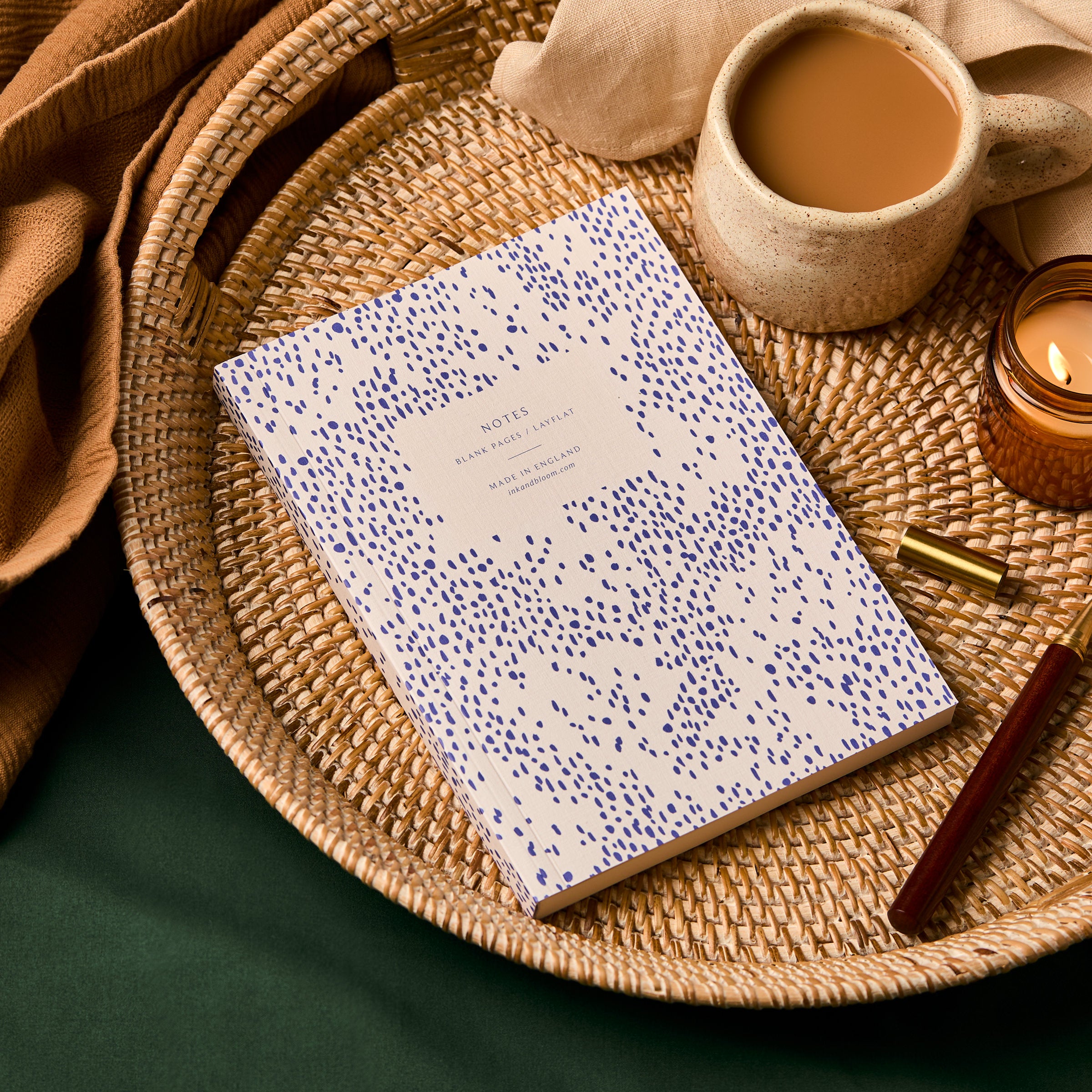Layflat Notebook in Blue Speckle