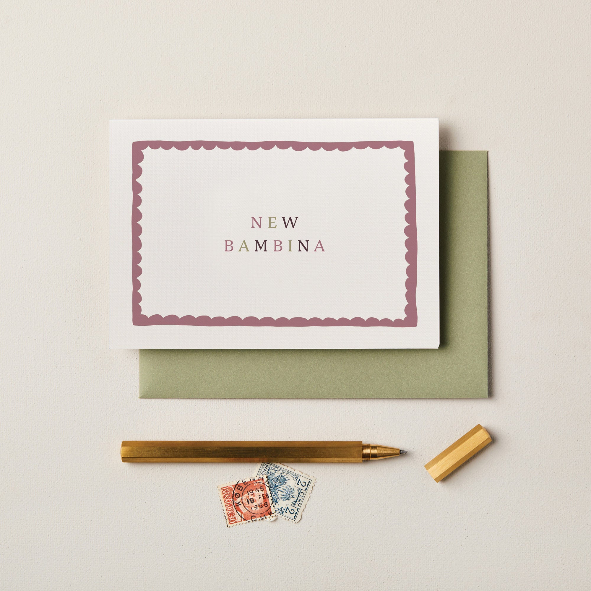 New Bambina Frame New Baby Girl Card