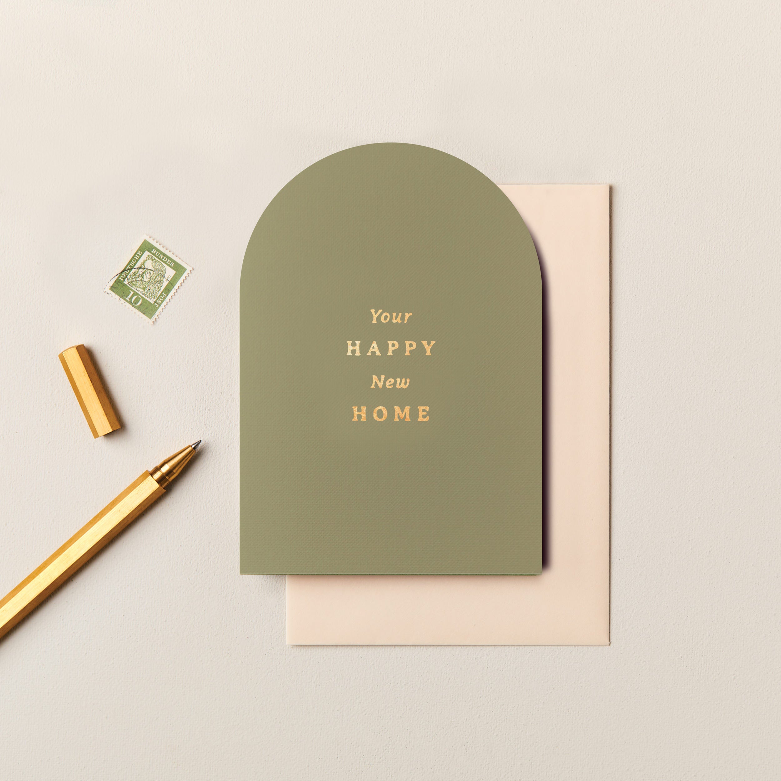 Your Happy New Home Arched Foiled Card