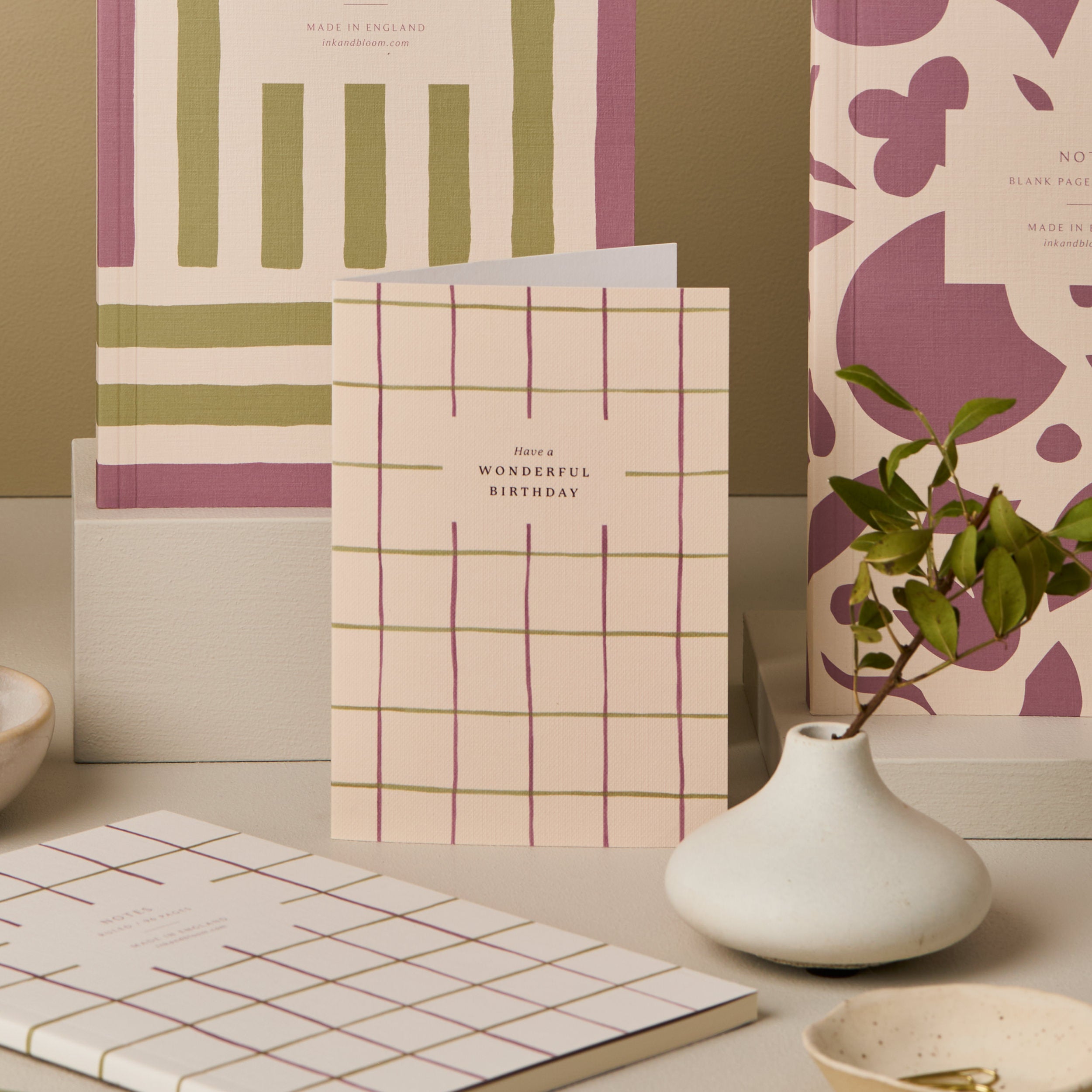 Ruled Notebook in Check Pattern