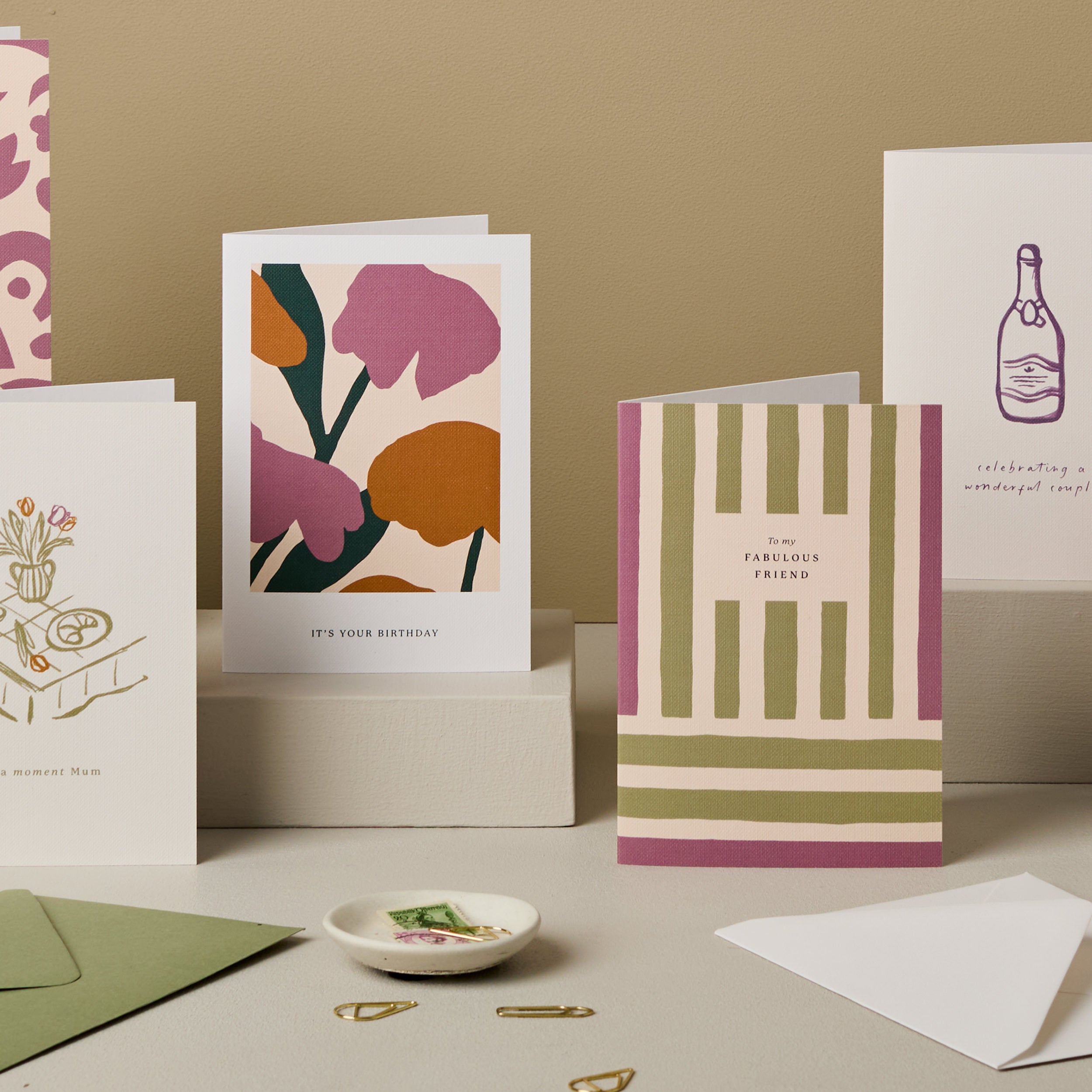 To My Fabulous Friend Stripes Card Purple and Green