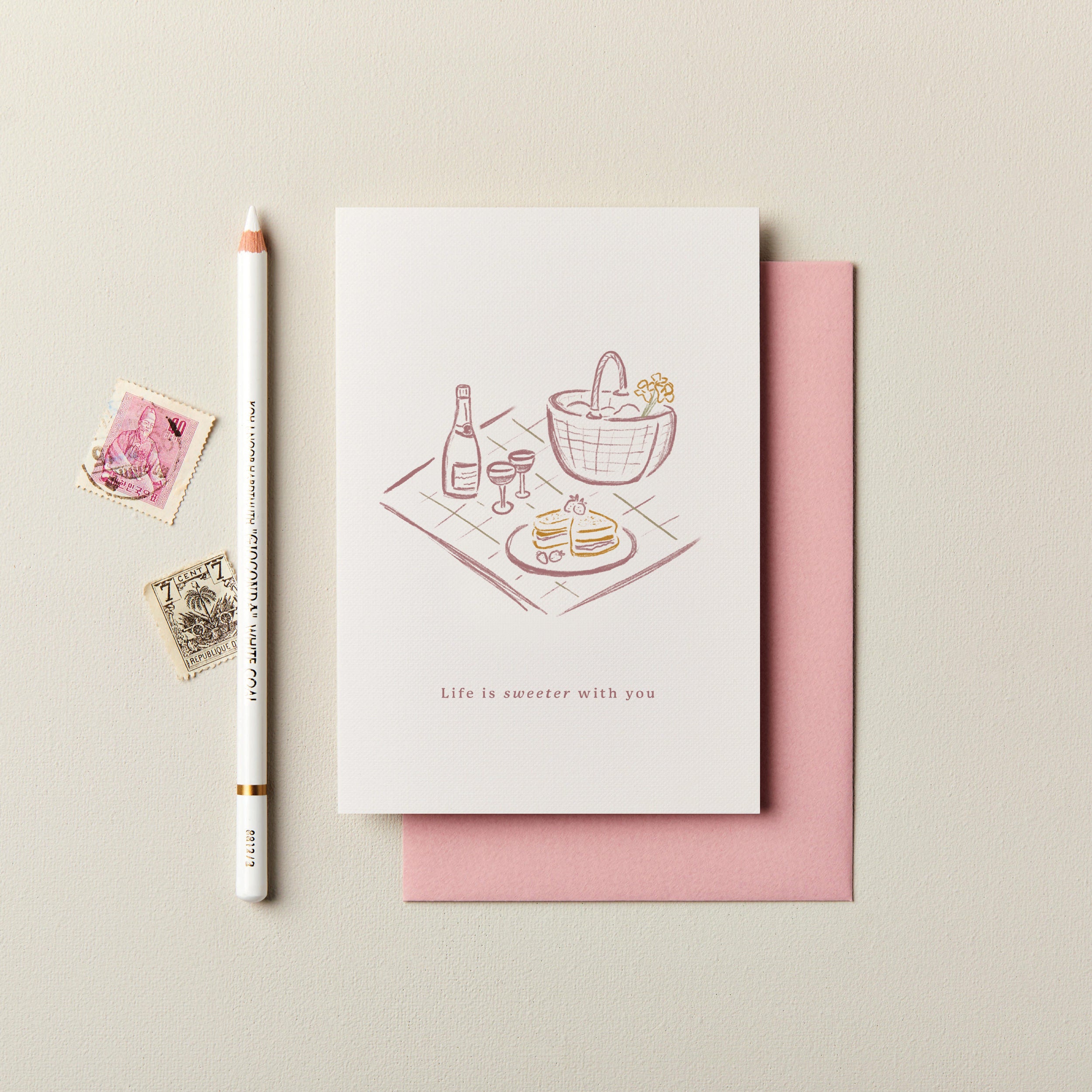 Life is Sweeter with You Valentine's Sketch Card