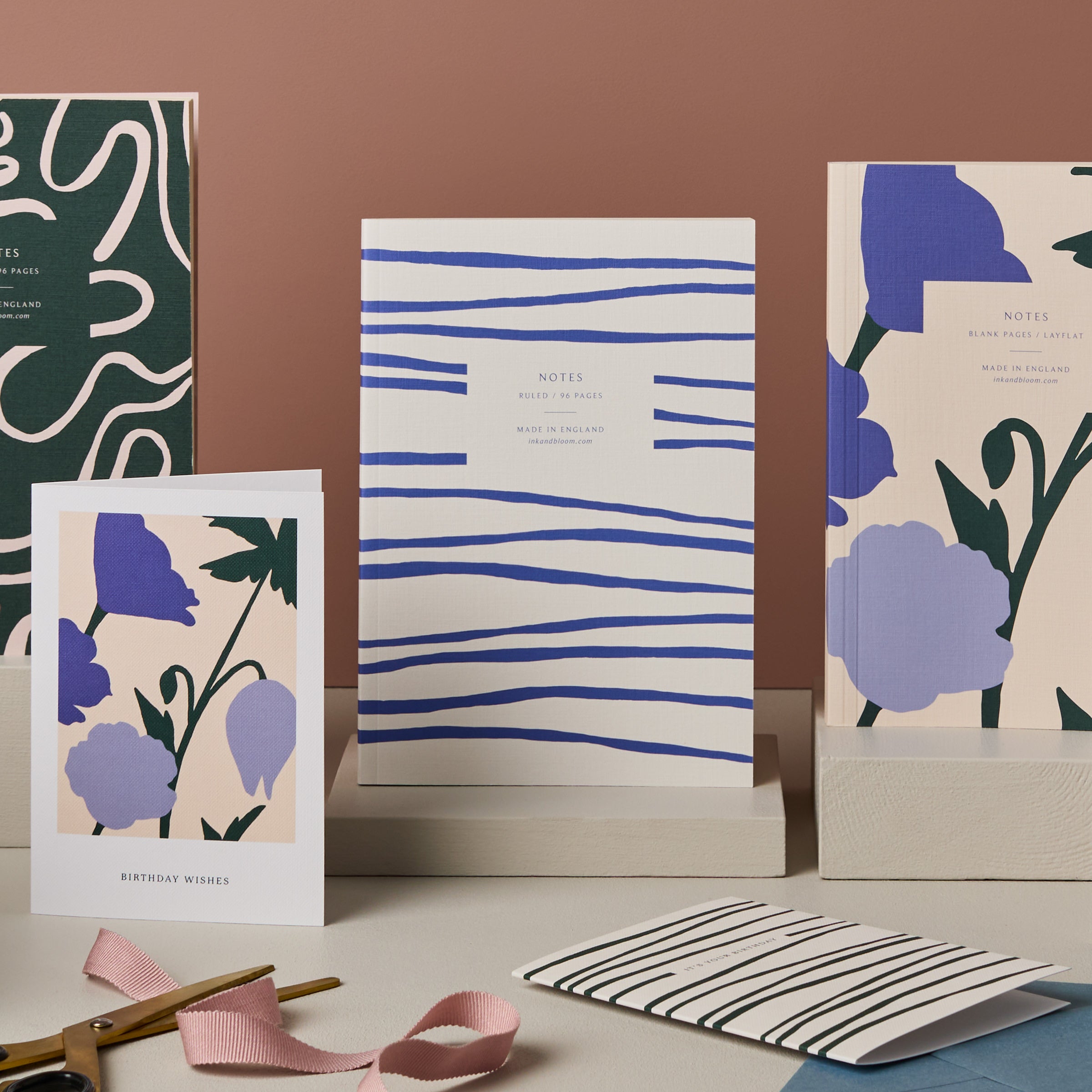 Ruled Notebook in Blue Stripe, A5