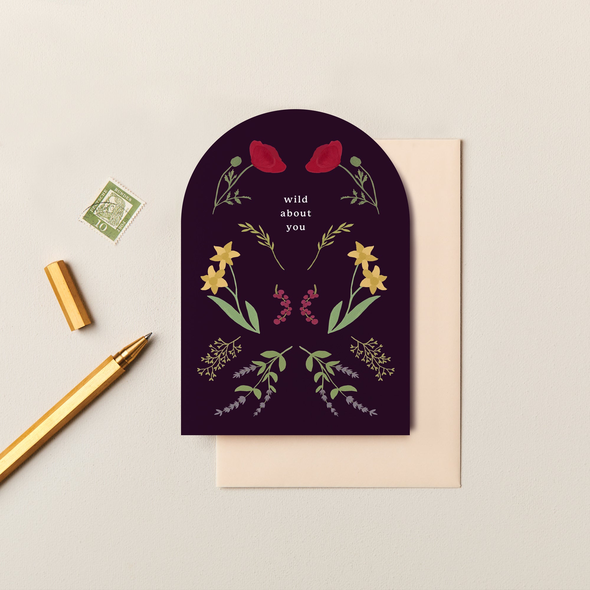 Wild About You Arched Valentine's Day Card