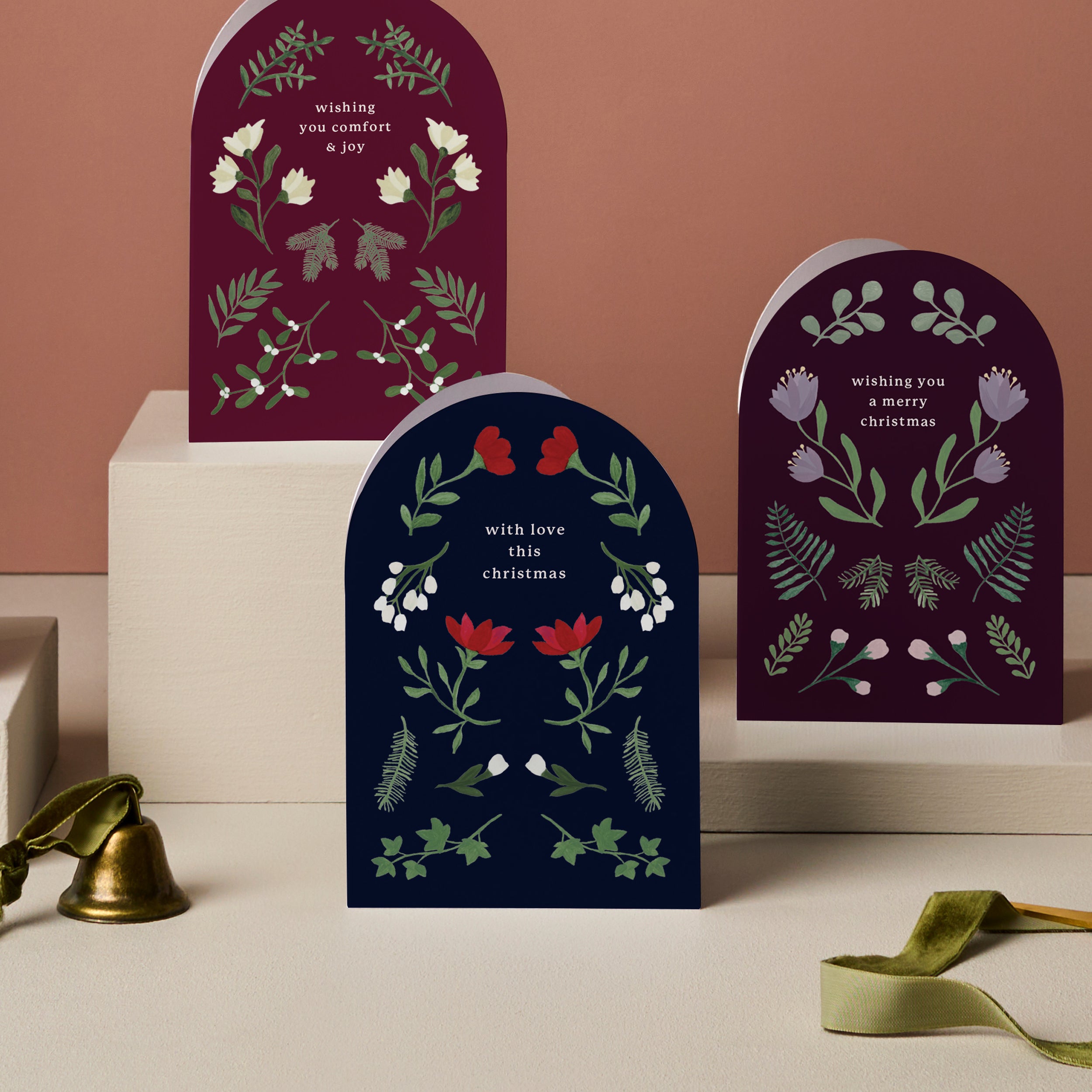 With Love Arched Christmas Card