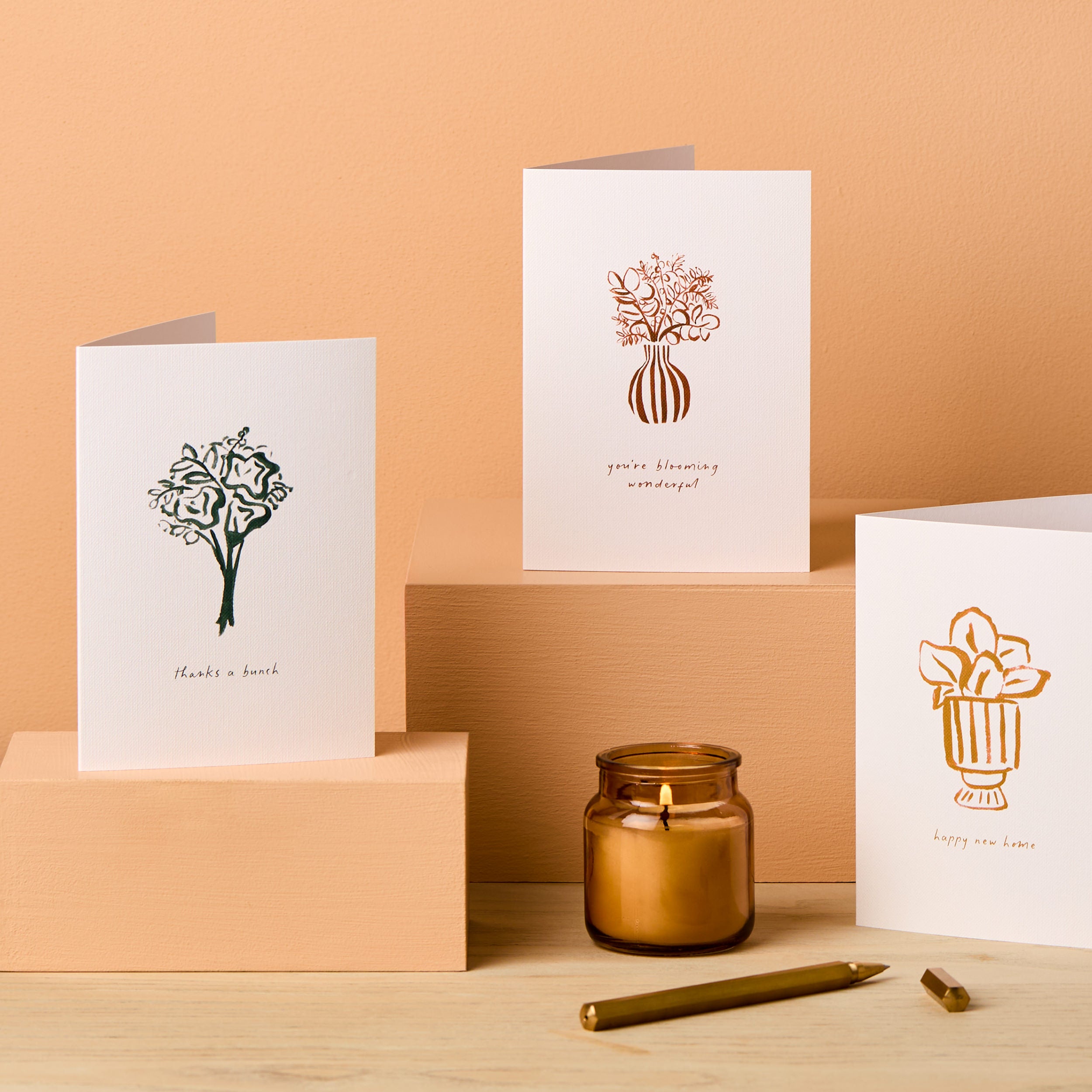 Thanks a Bunch Flowers Illustrated Thank You Card