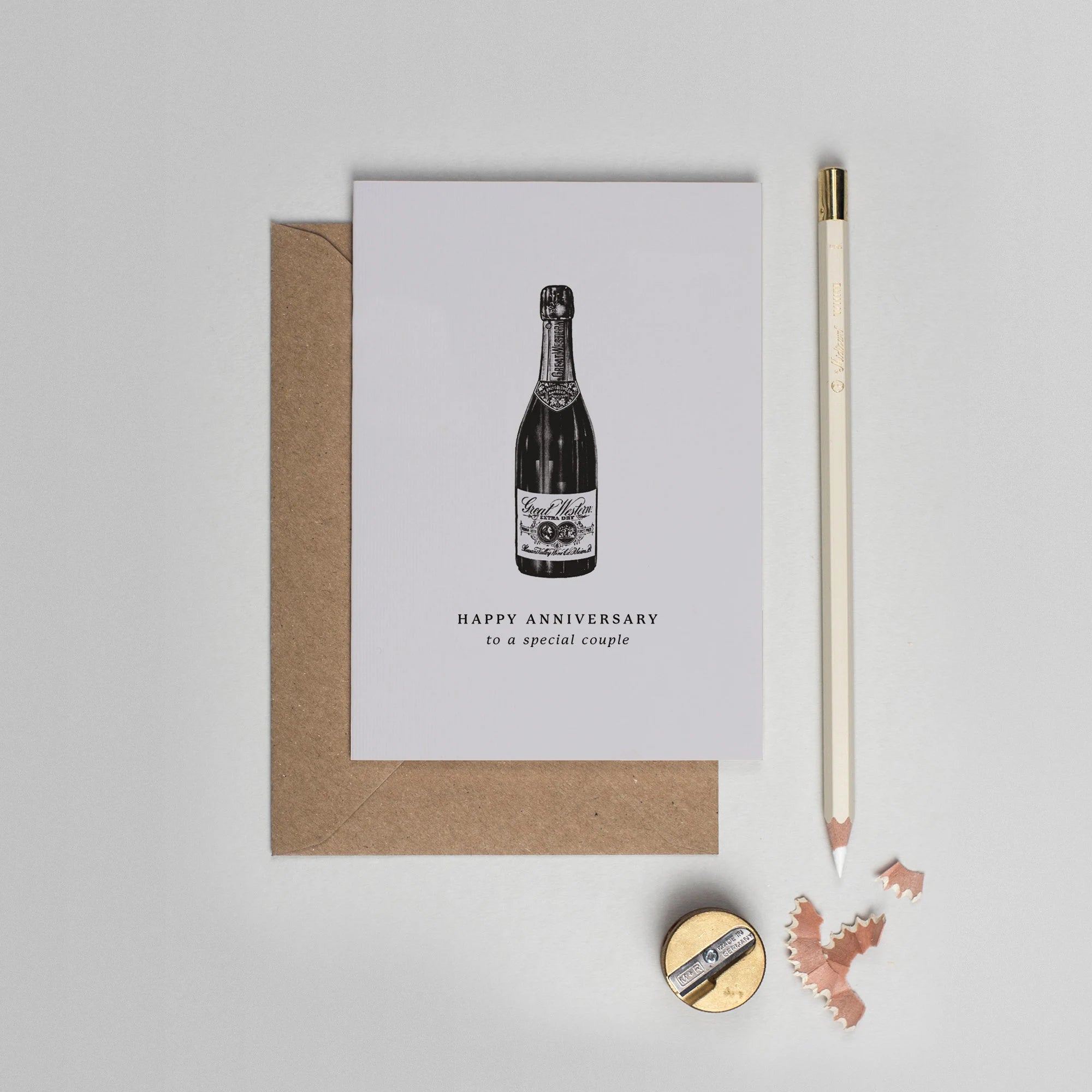 Happy Anniversary Special Couple Vintage Bottle Card 120 x 170mm