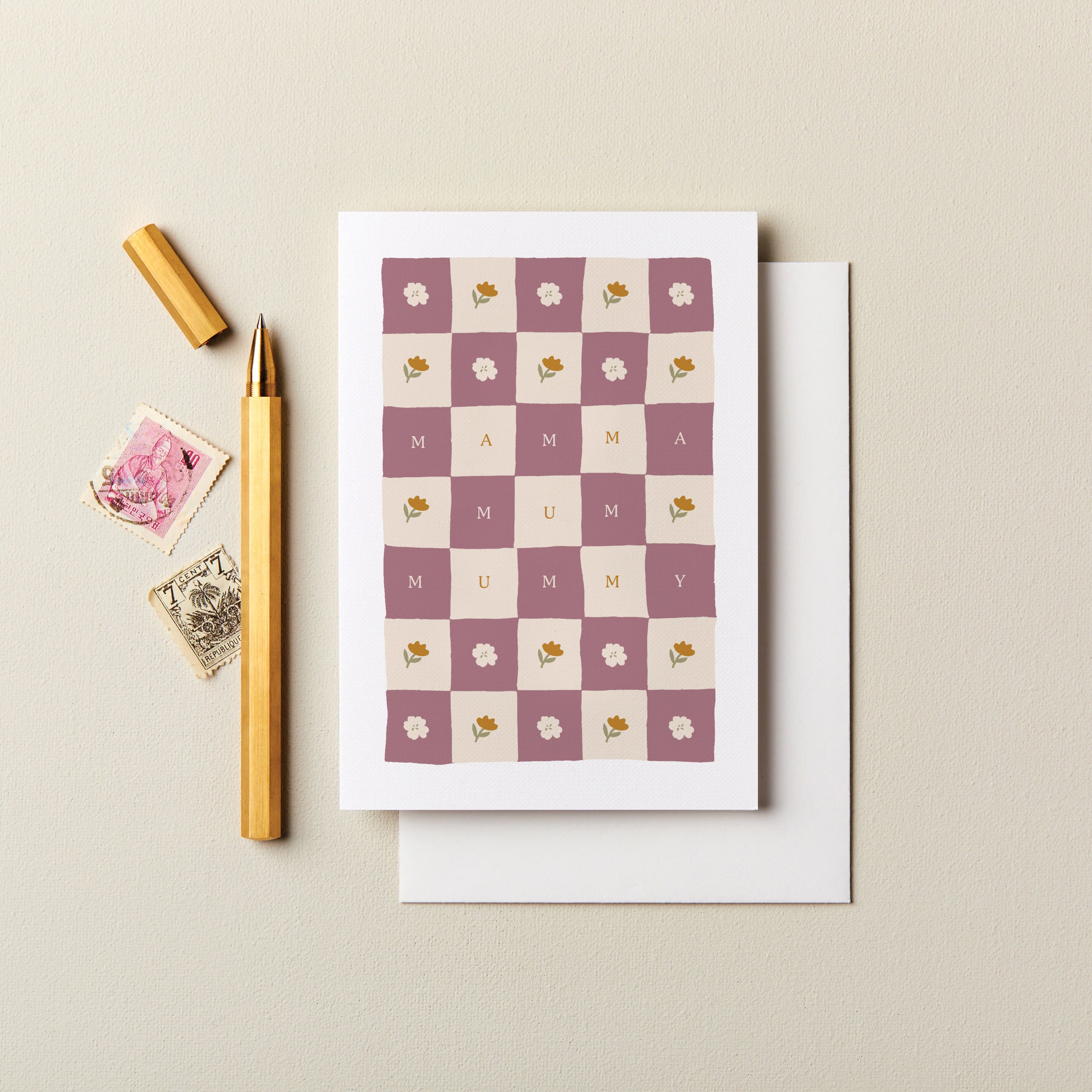 Checkerboard Mum Birthday Card SECONDS SALE