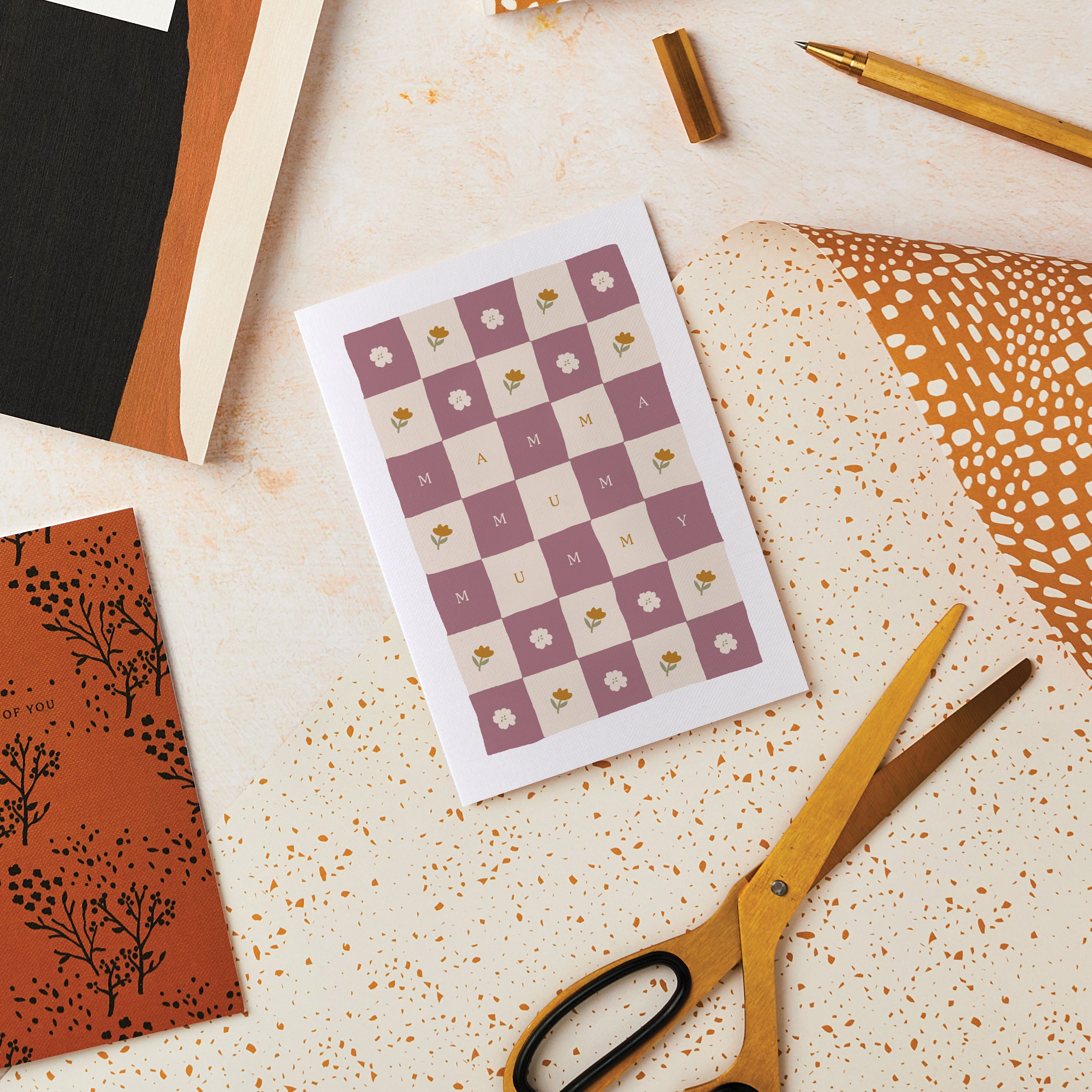 Checkerboard Mum Birthday Card SECONDS SALE