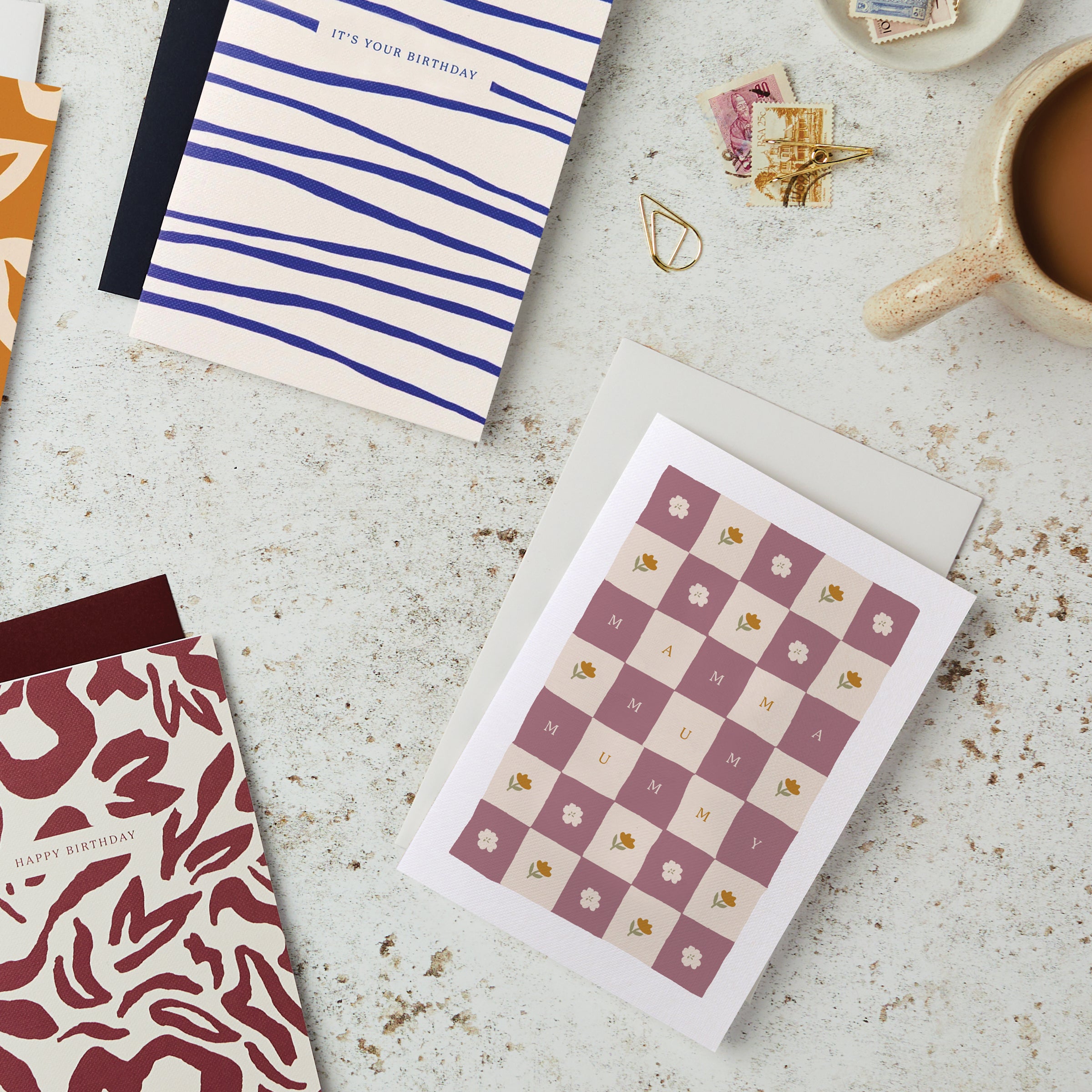 Checkerboard Mum Birthday Card SECONDS SALE