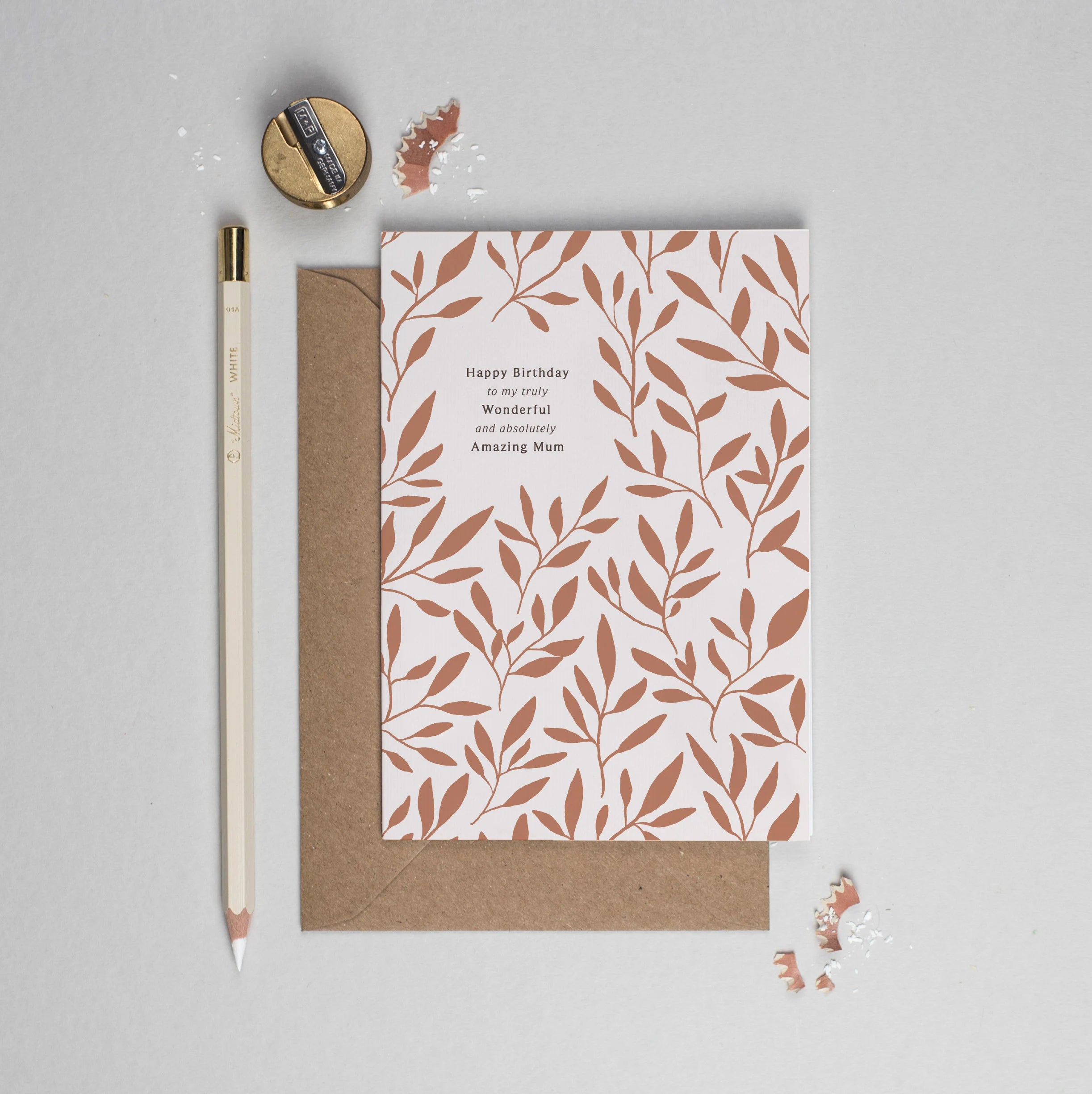 Botanical Happy Birthday Mum card 120 x 170mm