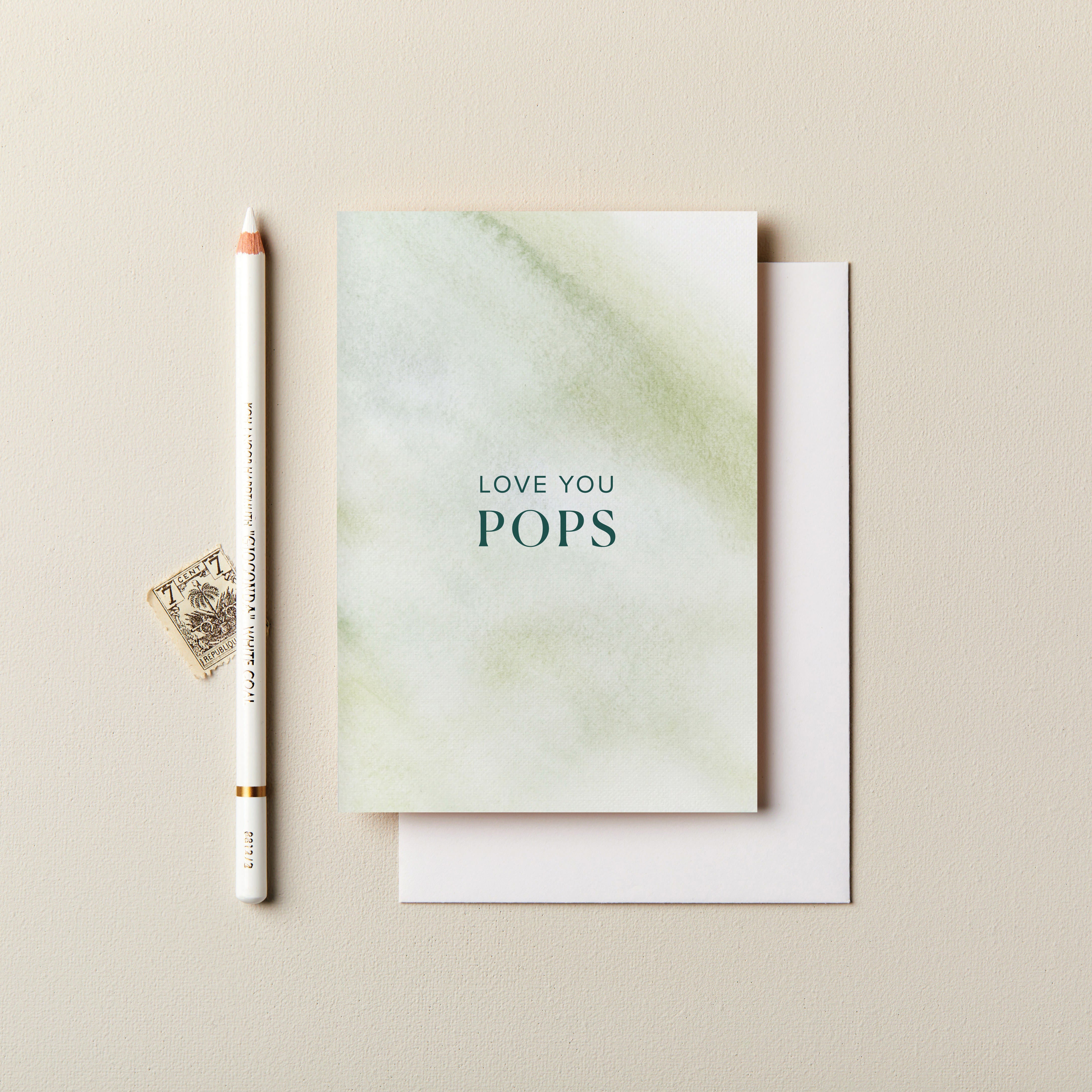 Love You Pops Watercolour Card 120 x 170mm
