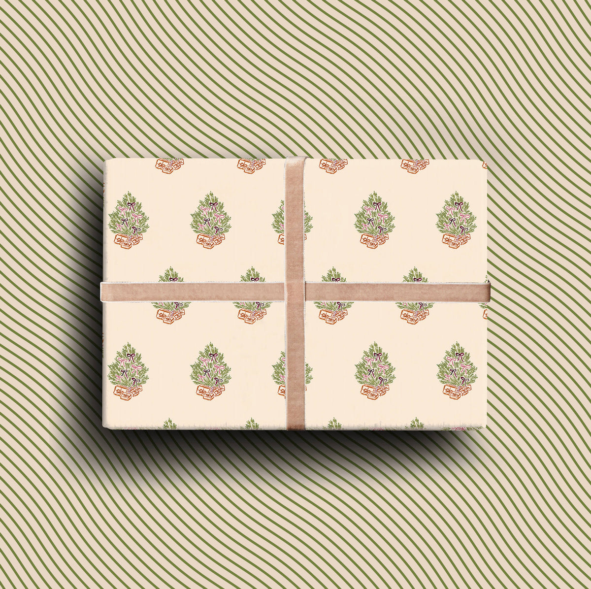 Christmas Tree Luxury Double Sided Christmas Gift Wrap