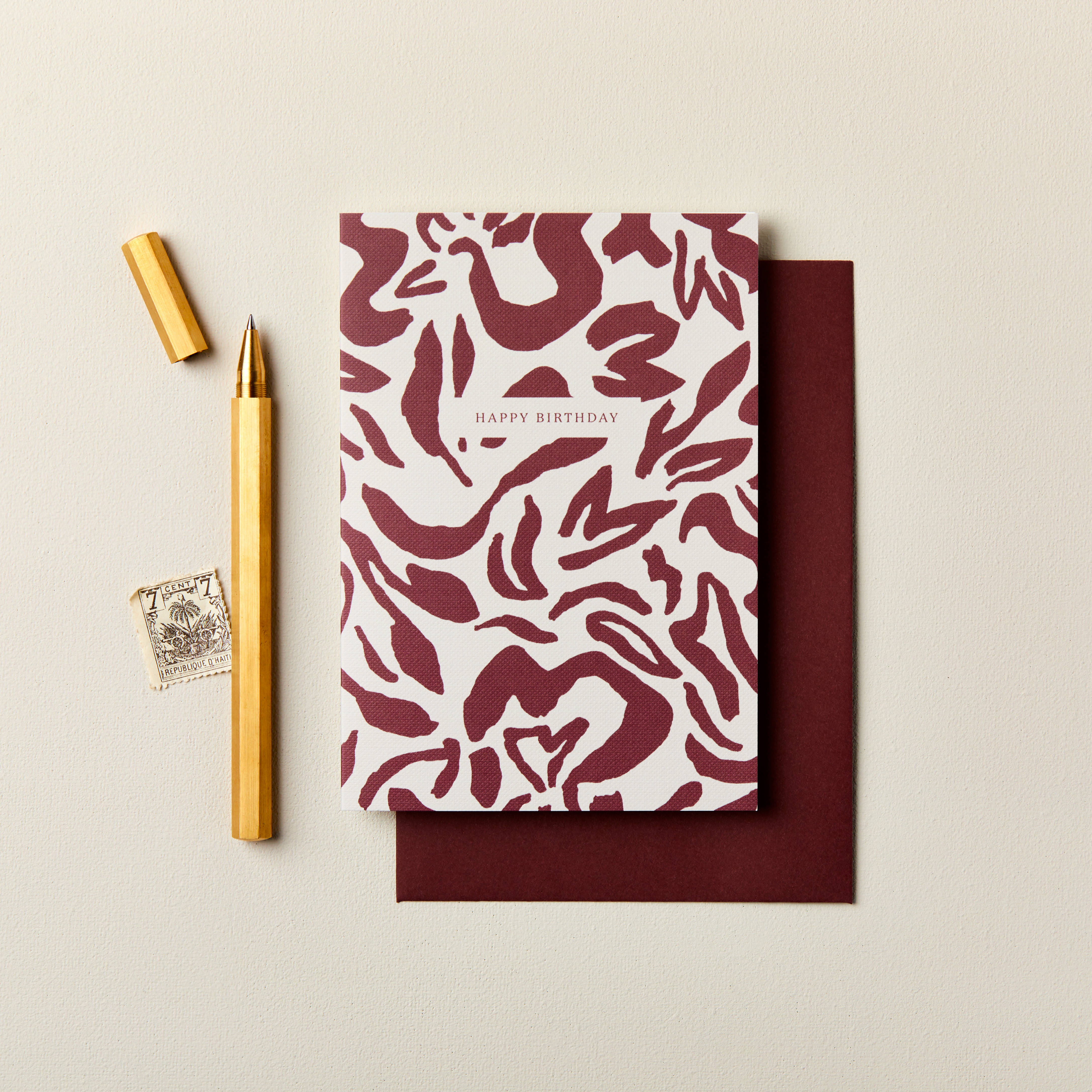 Happy Birthday Abstract Blush Card