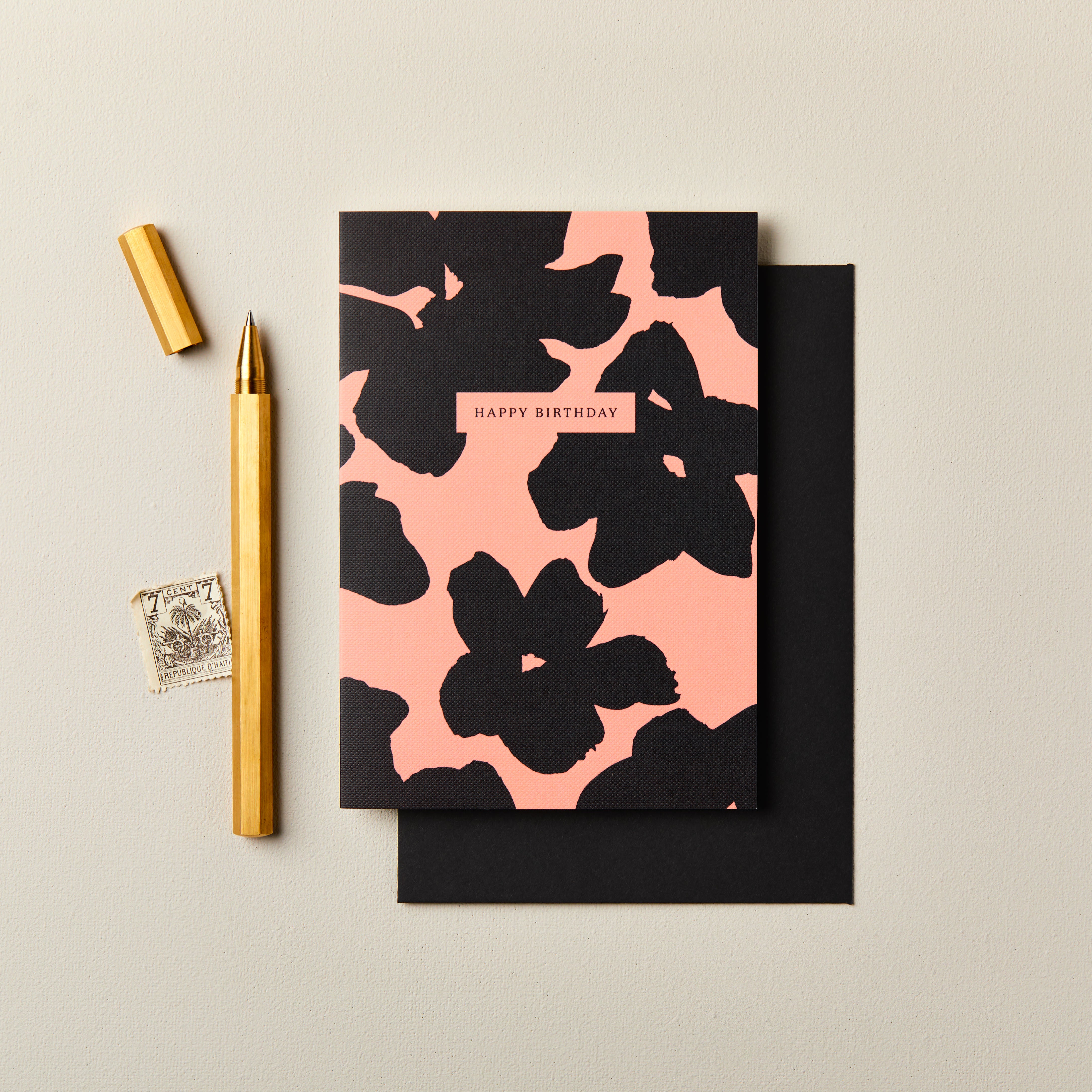 Happy Birthday Bold Flowers Card