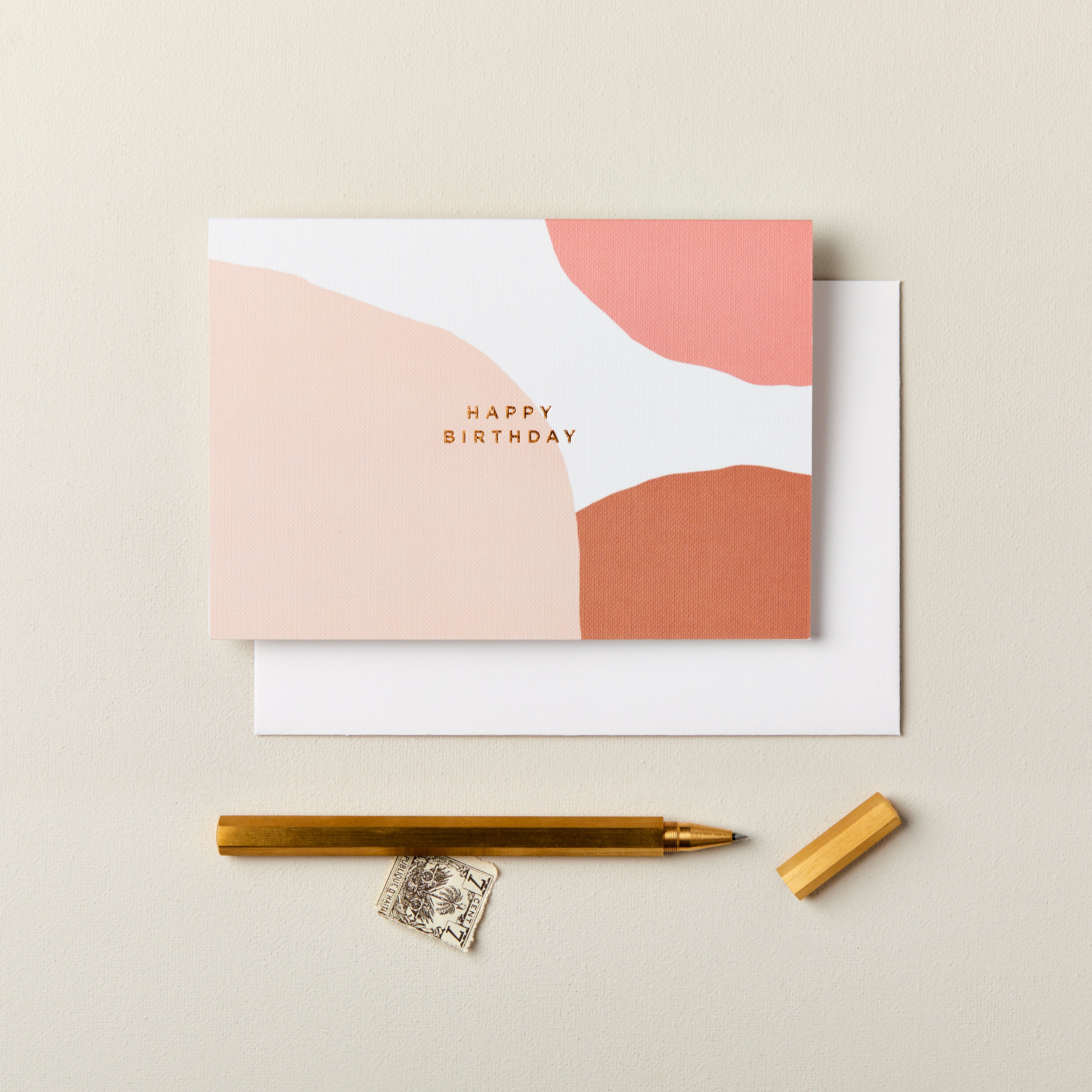 Happy Birthday Abstract Pink Card SECONDS SALE