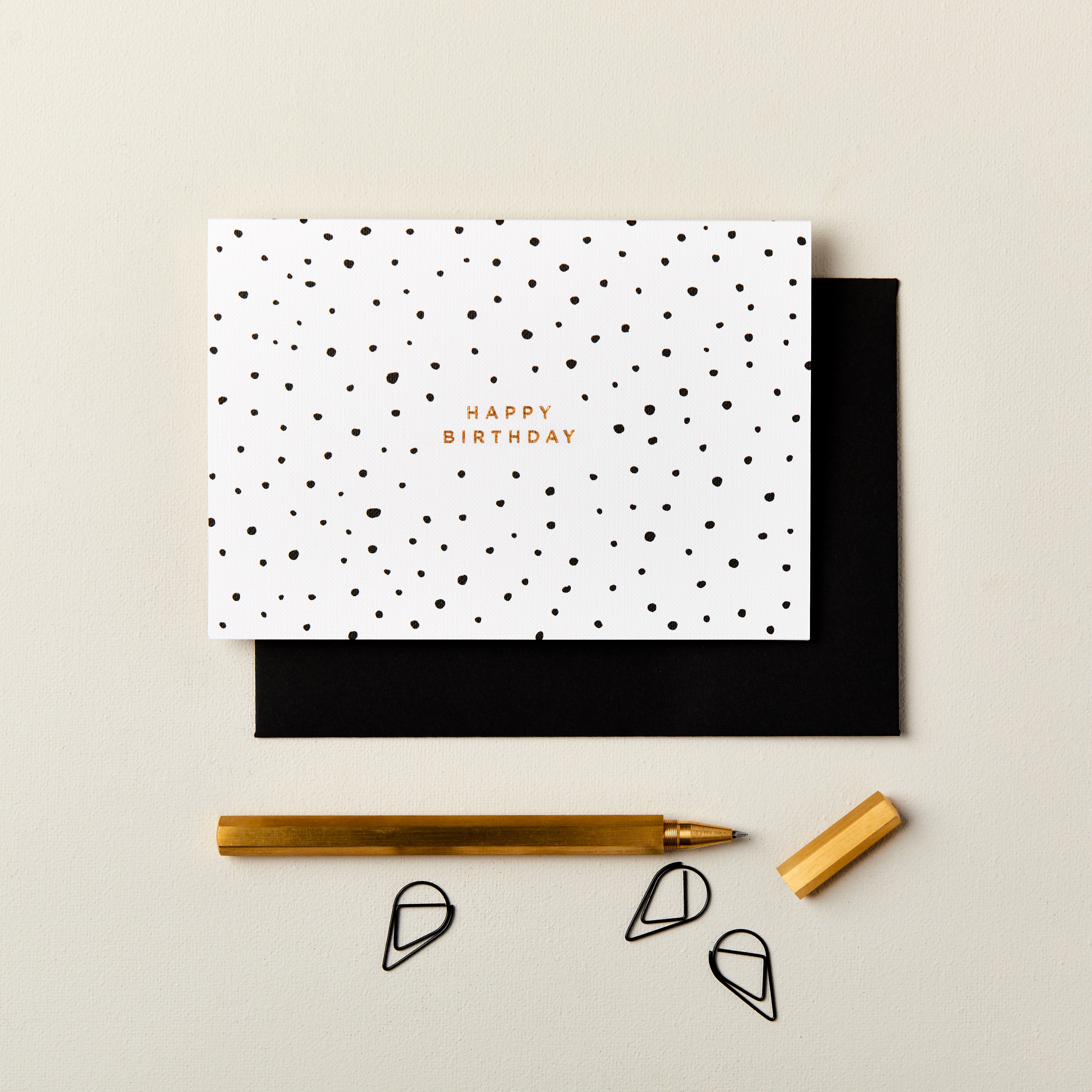 Happy Birthday Monochrome Spots Card