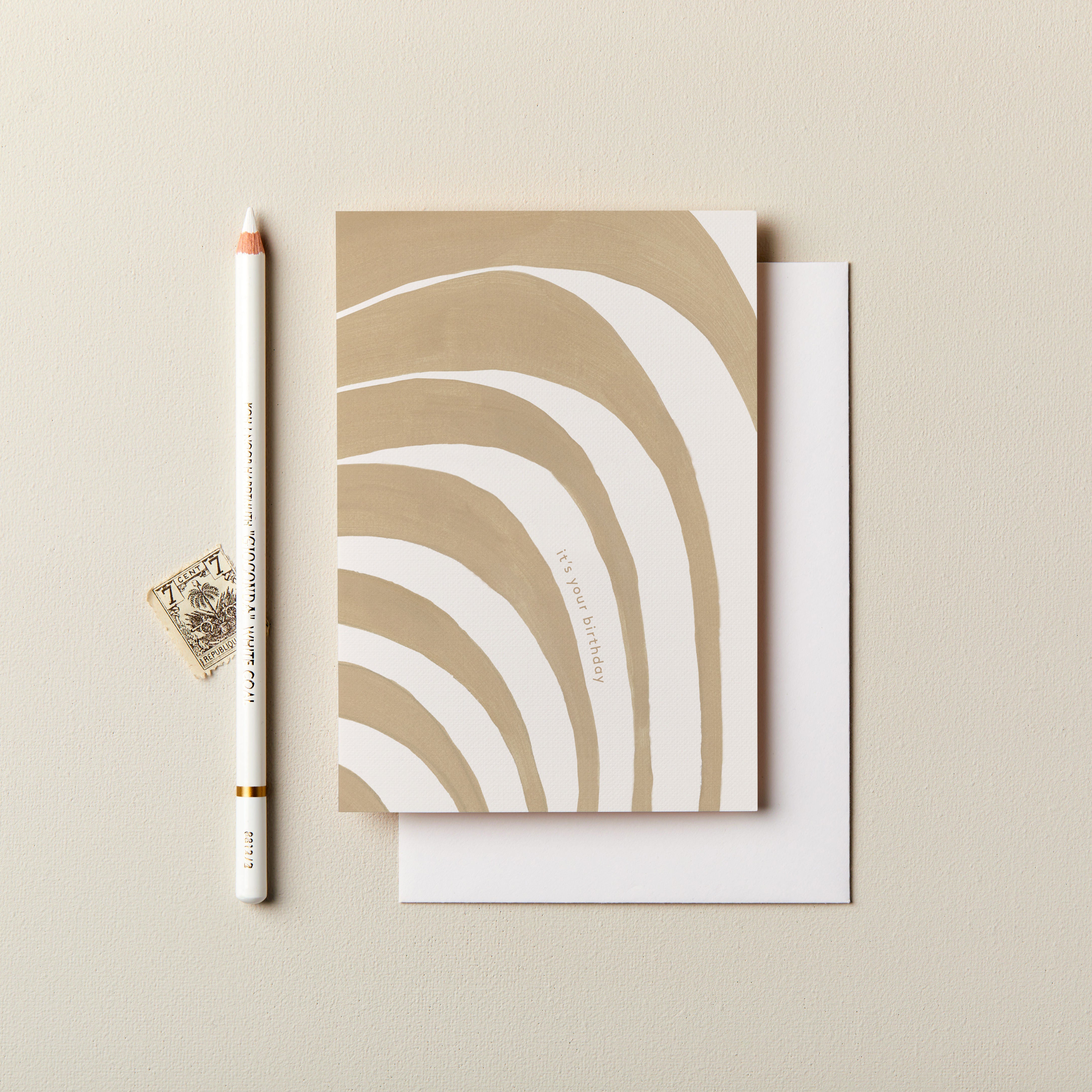 It's Your Birthday Abstract Gold and White card SECONDS SALE