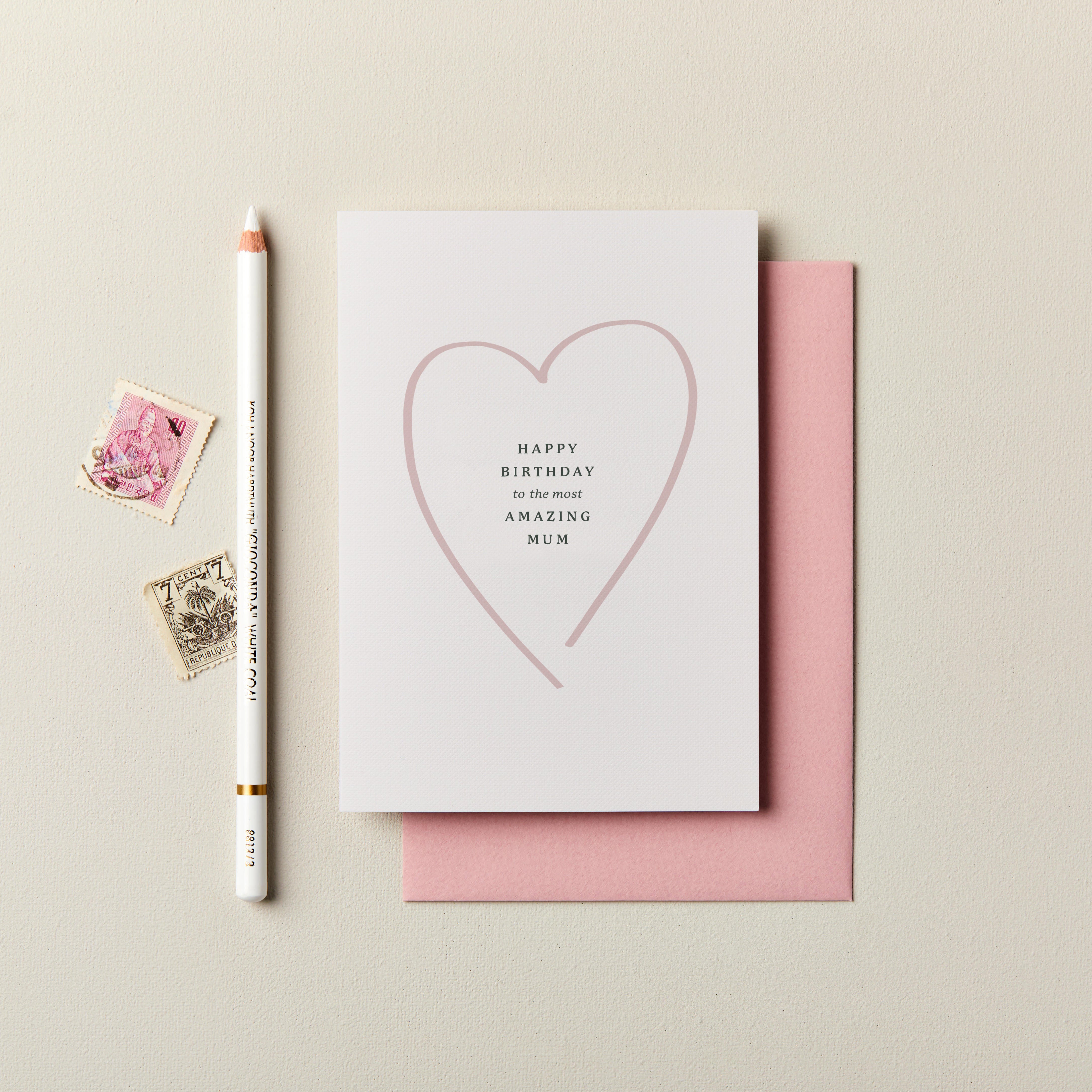 Happy Birthday Mum Heart Card SECONDS SALE