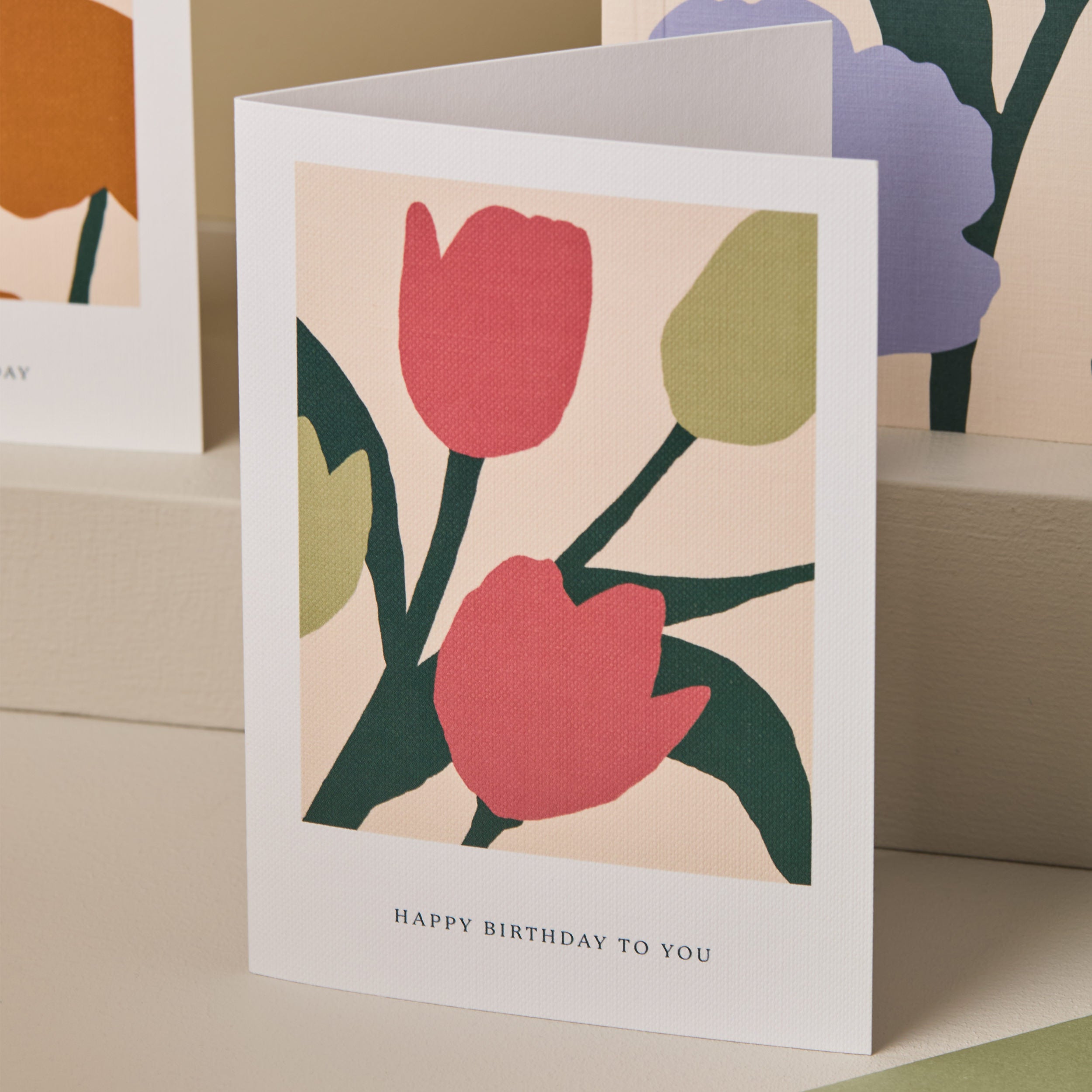 Happy Birthday To You Tulips Floral Blooms Card
