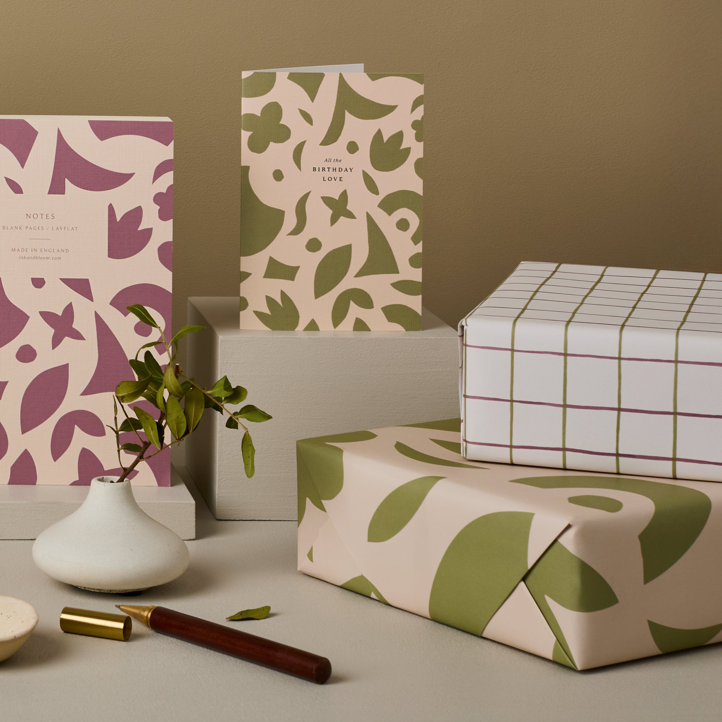 Green Papercuts Single Sided Wrap SECONDS SALE