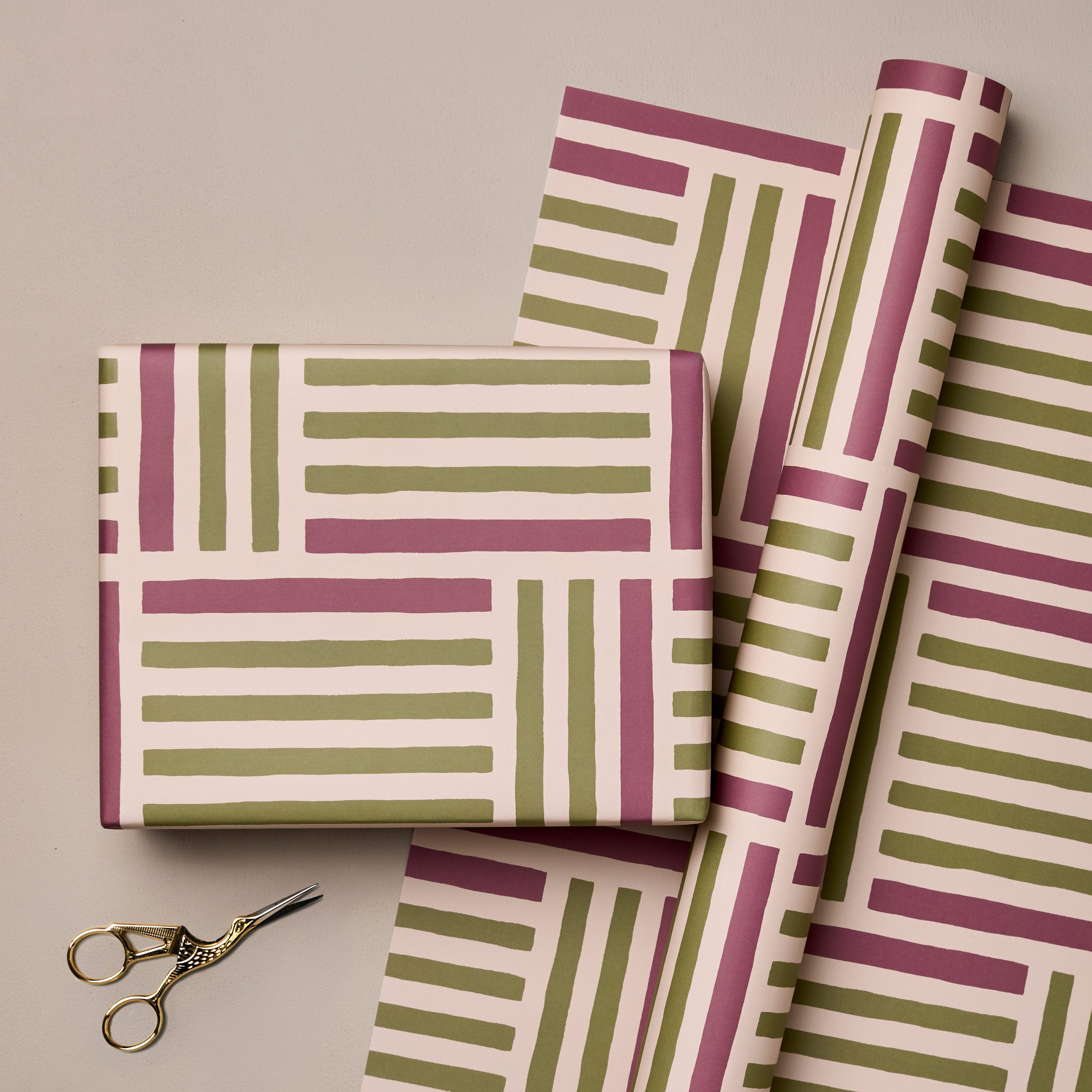 Purple & Green Striped Single Sided Wrap