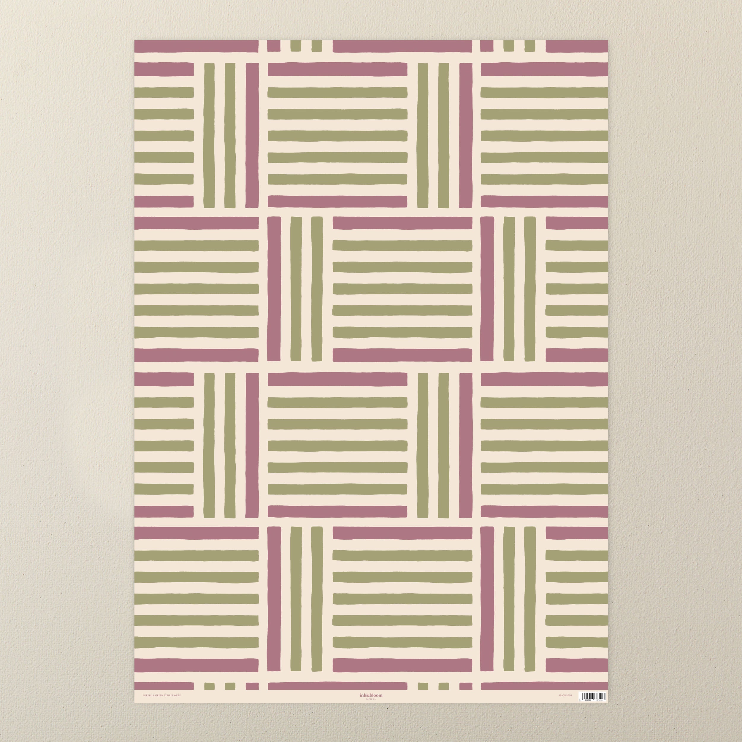Purple & Green Striped Single Sided Wrap