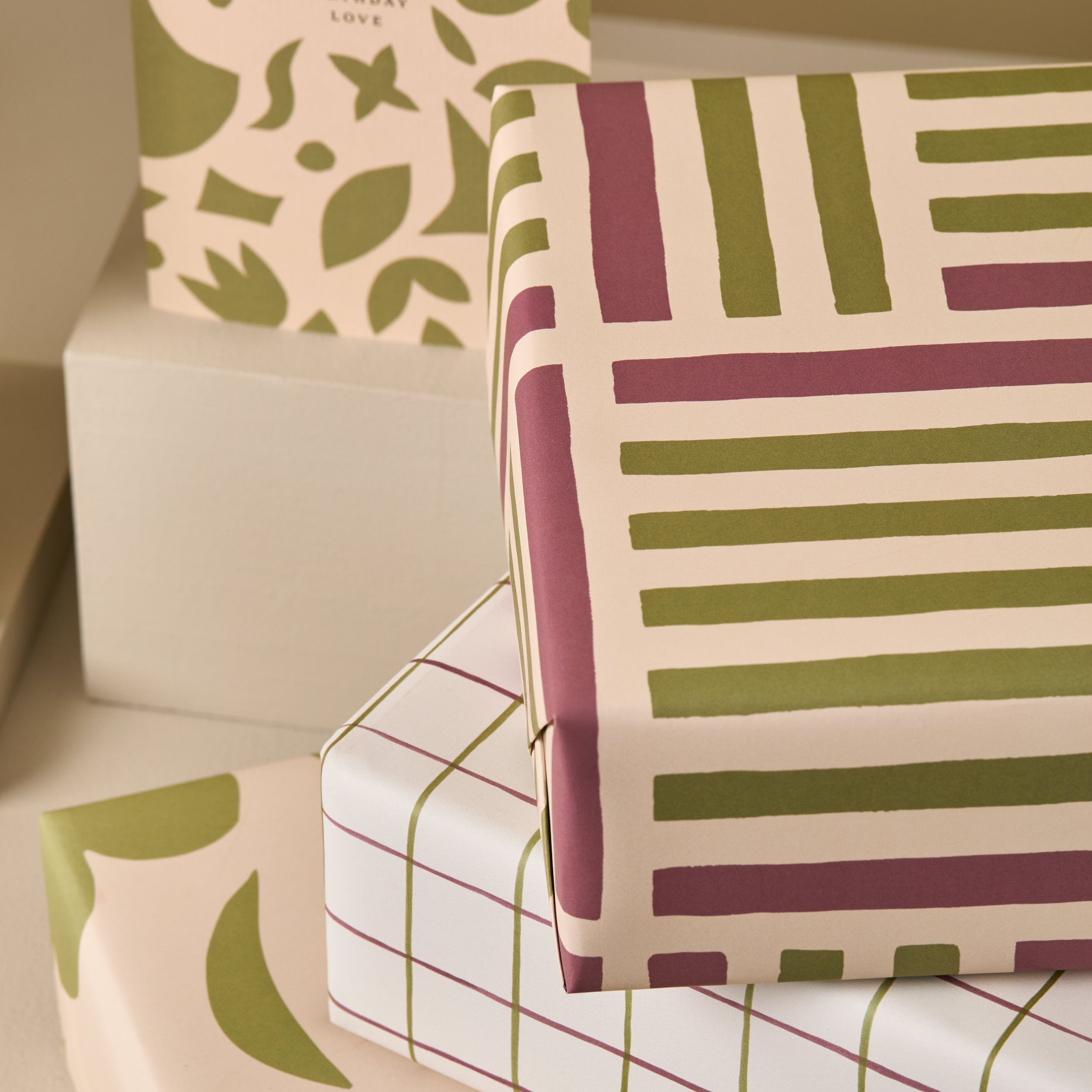 Purple & Green Striped Single Sided Wrap SECONDS SALE