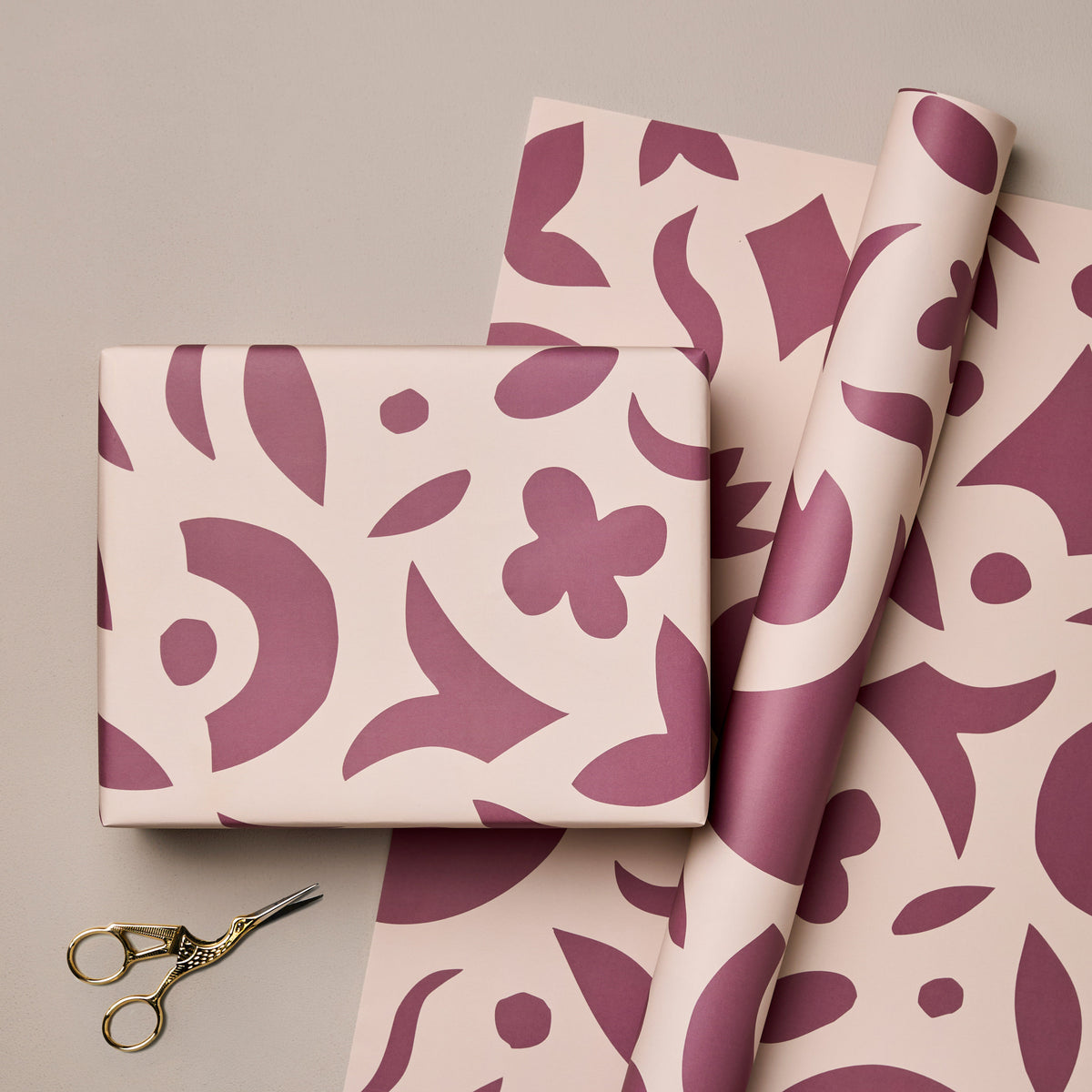 Purple Papercuts Single Sided Wrap | Ink & Bloom