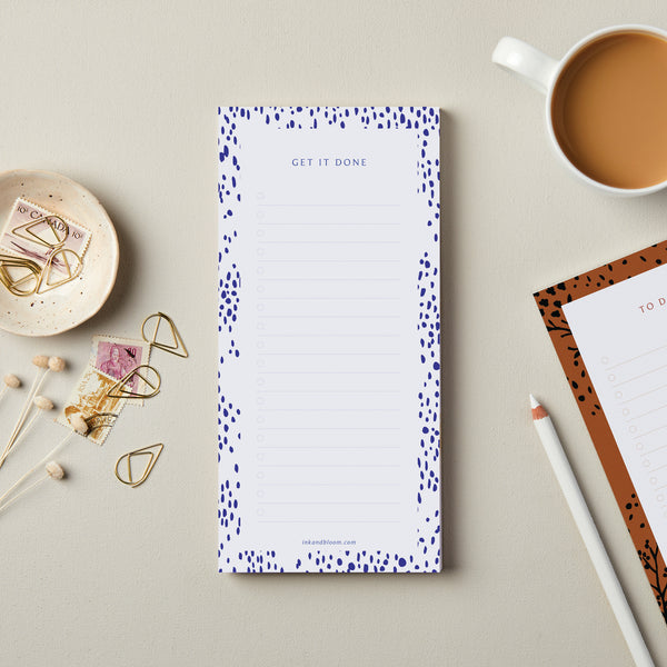 To Do List Notepad in Blue Speckle