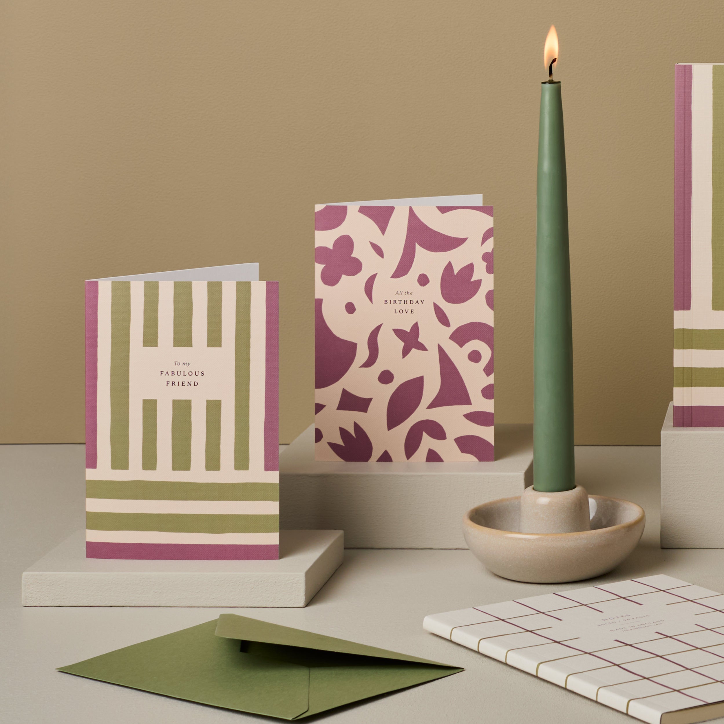 To My Fabulous Friend Stripes Card Purple and Green
