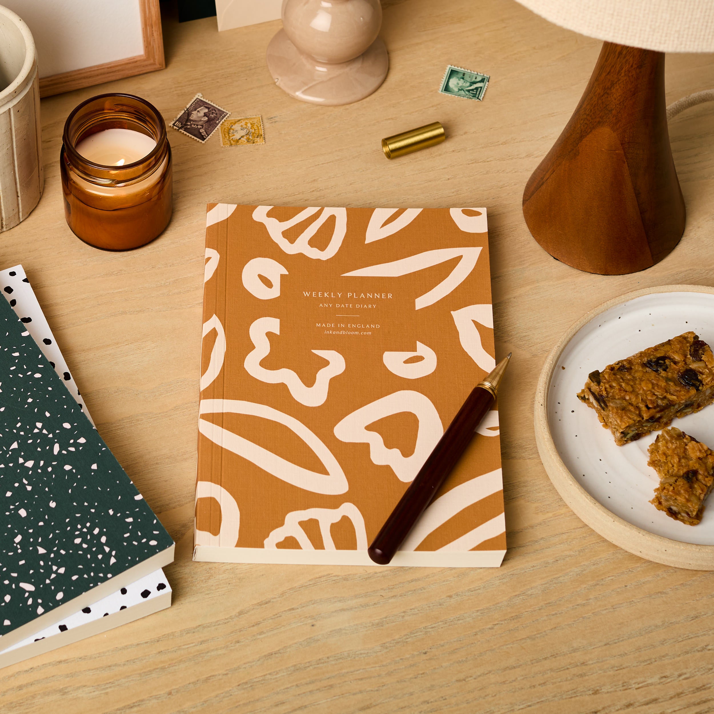 Weekly Planner, A5, Undated in Mustard Floral