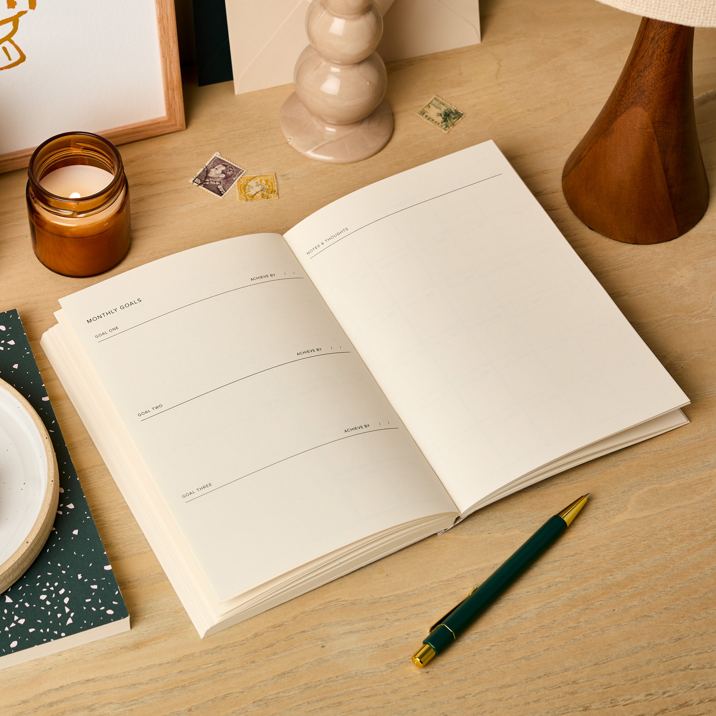 Weekly Planner, A5, Undated in Floral Peach & Rust