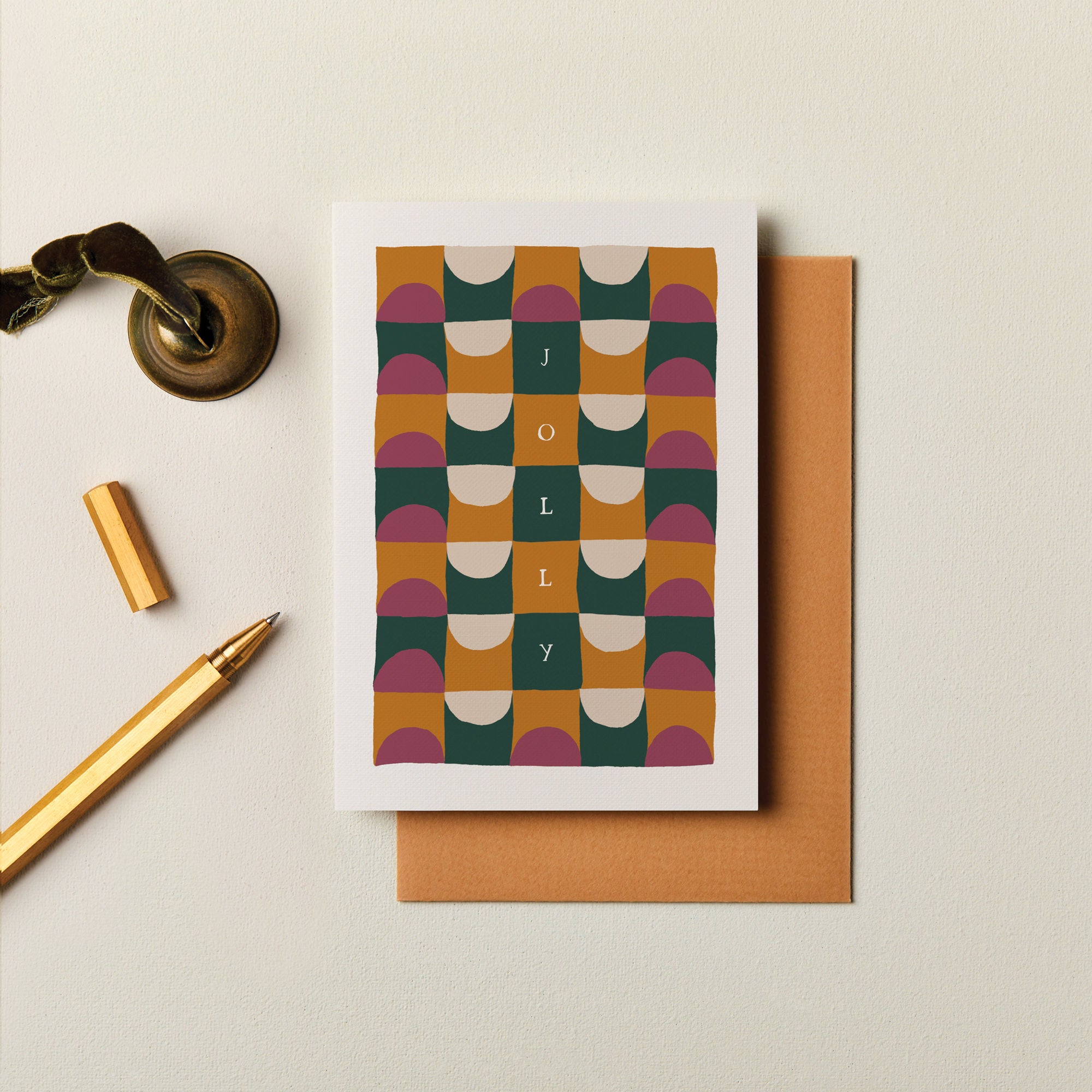 Pack of Four Geometric Christmas Cards