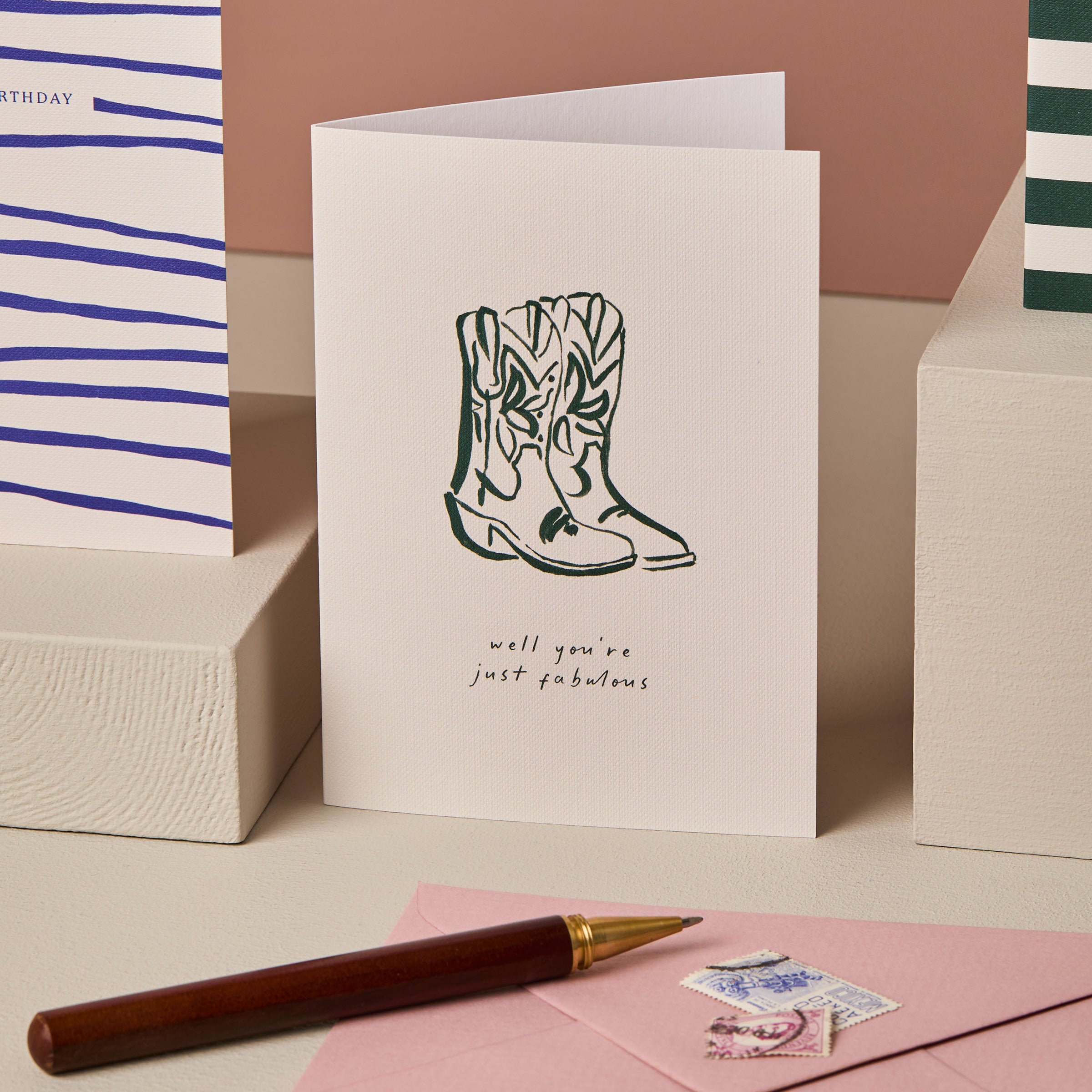 Well You're Just Fabulous Cowboy Boots Birthday Card