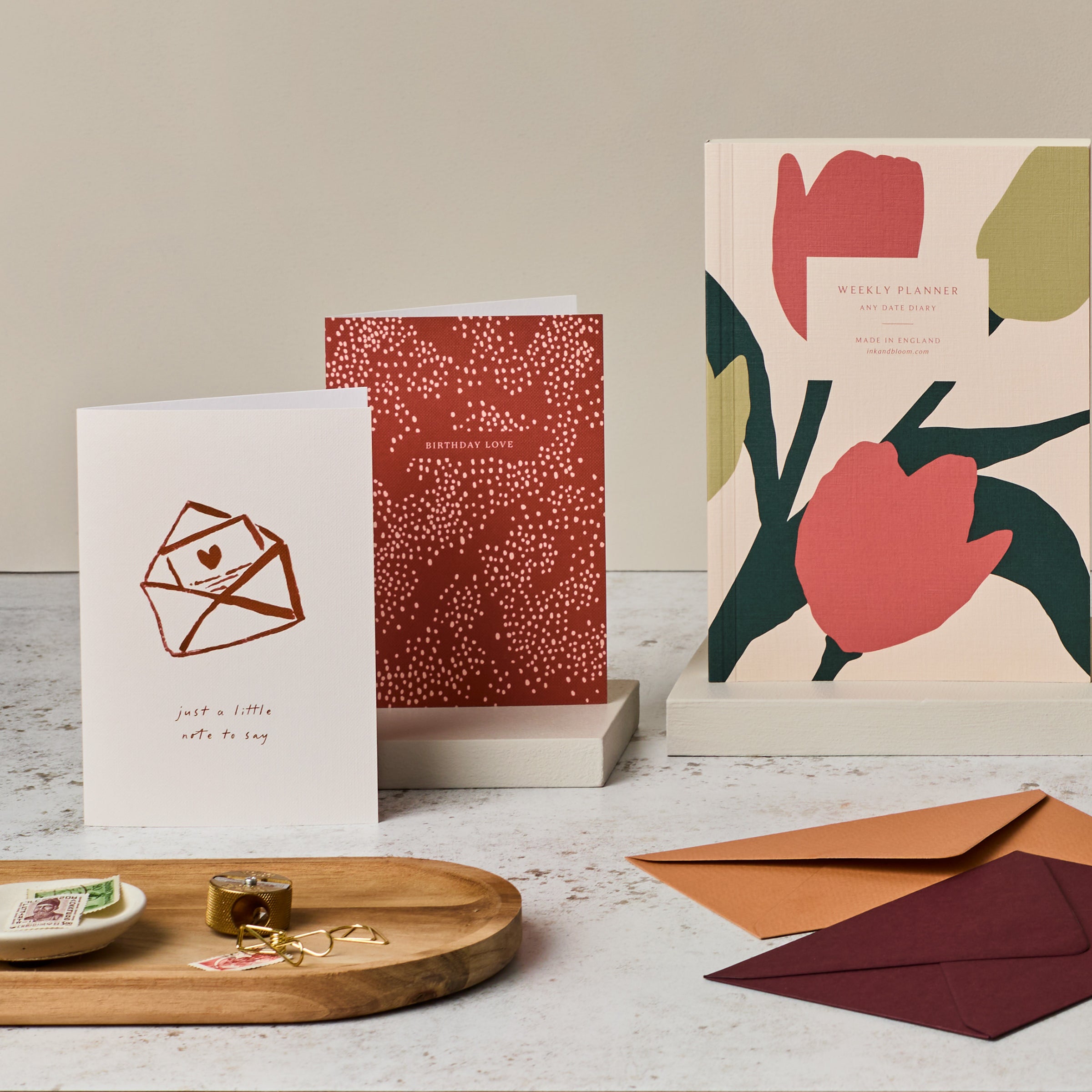 Birthday Love Speckle Rust and Cream Card