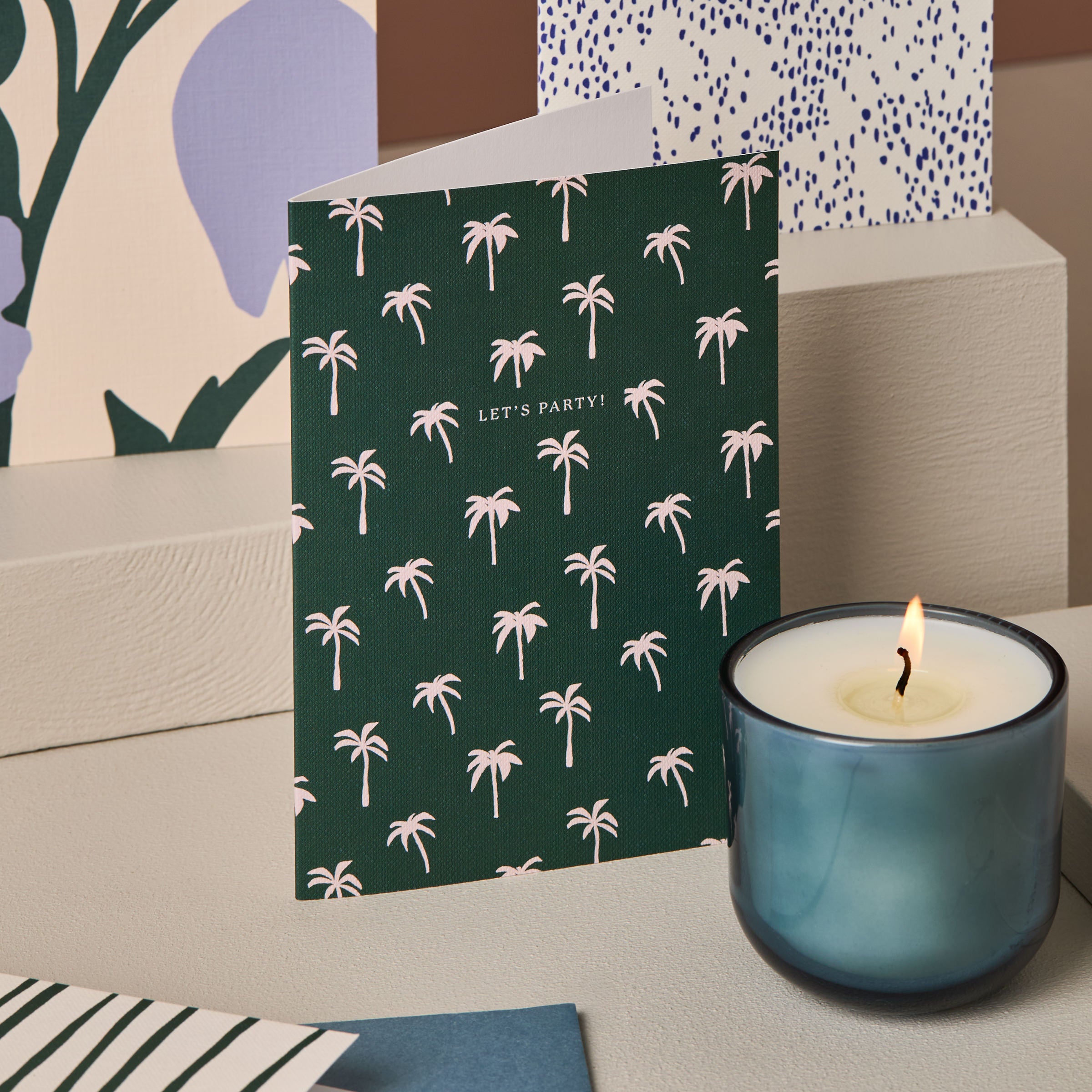 Let's Party Palm Tree Green Card