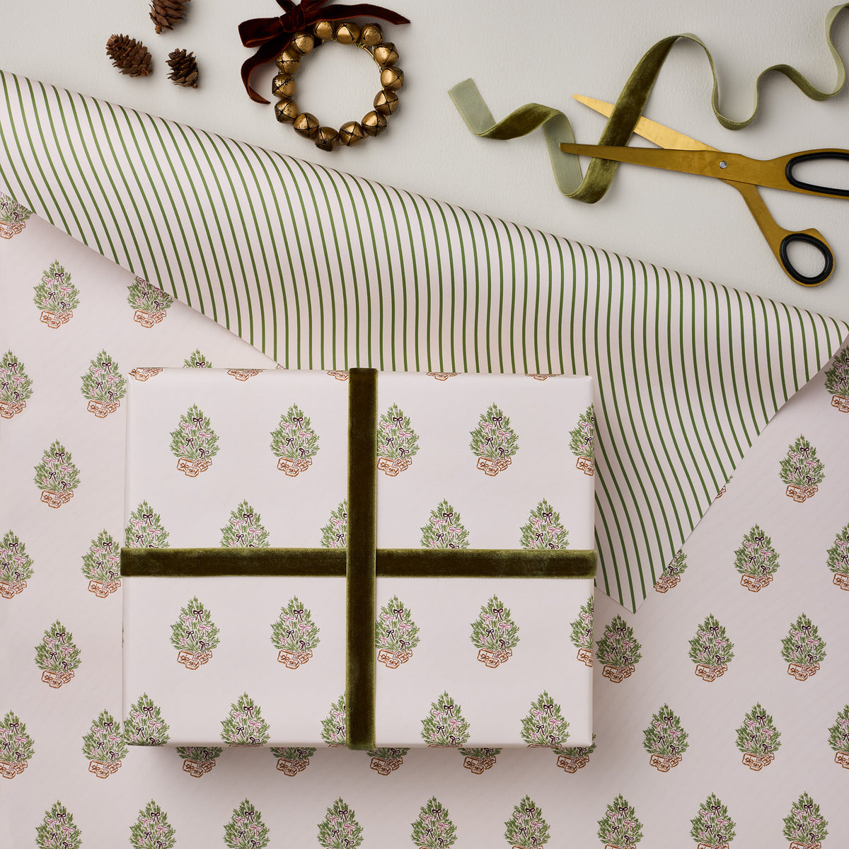 Christmas Tree Luxury Double Sided Christmas Gift Wrap