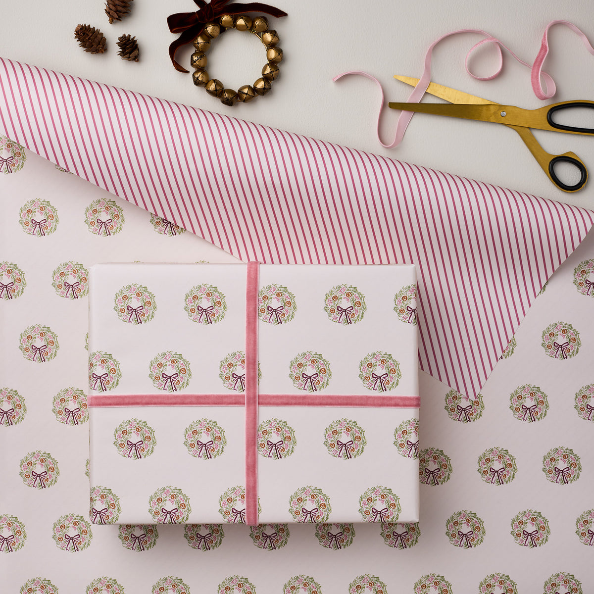 Christmas Wreath Luxury Double Sided Christmas Gift Wrap