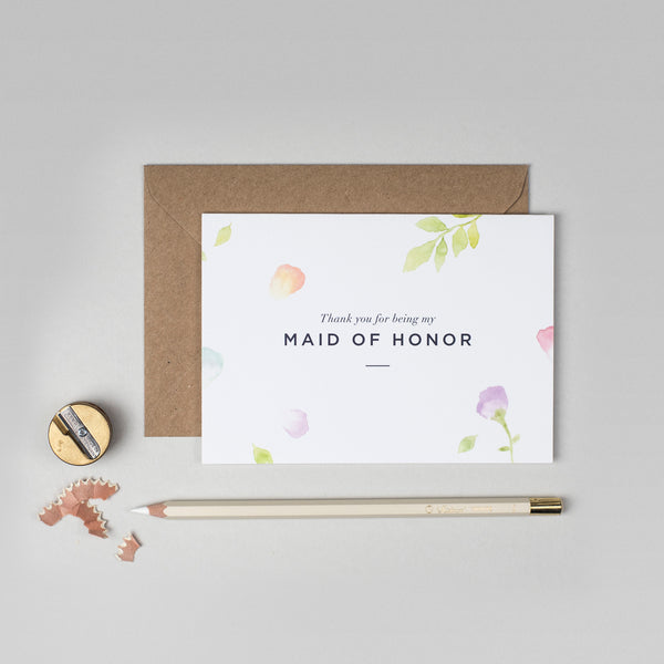 Thank you Maid of Honour Amelia collection card