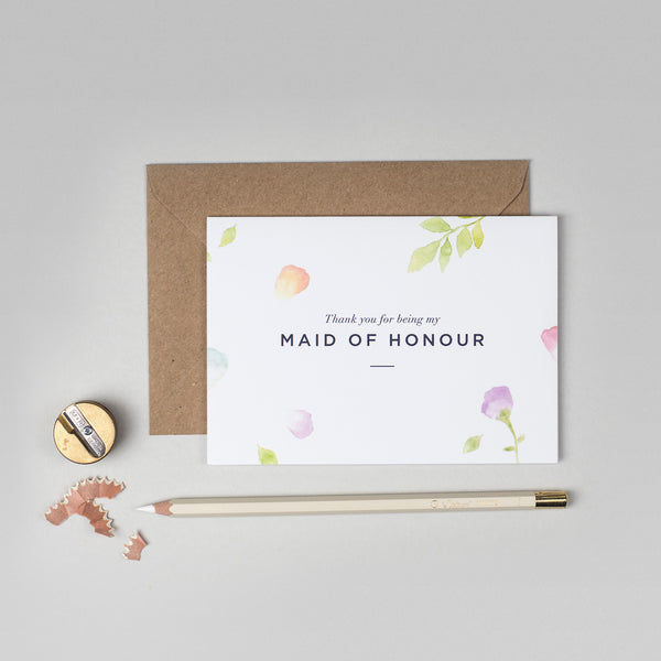 Thank you Maid of Honour Amelia collection card